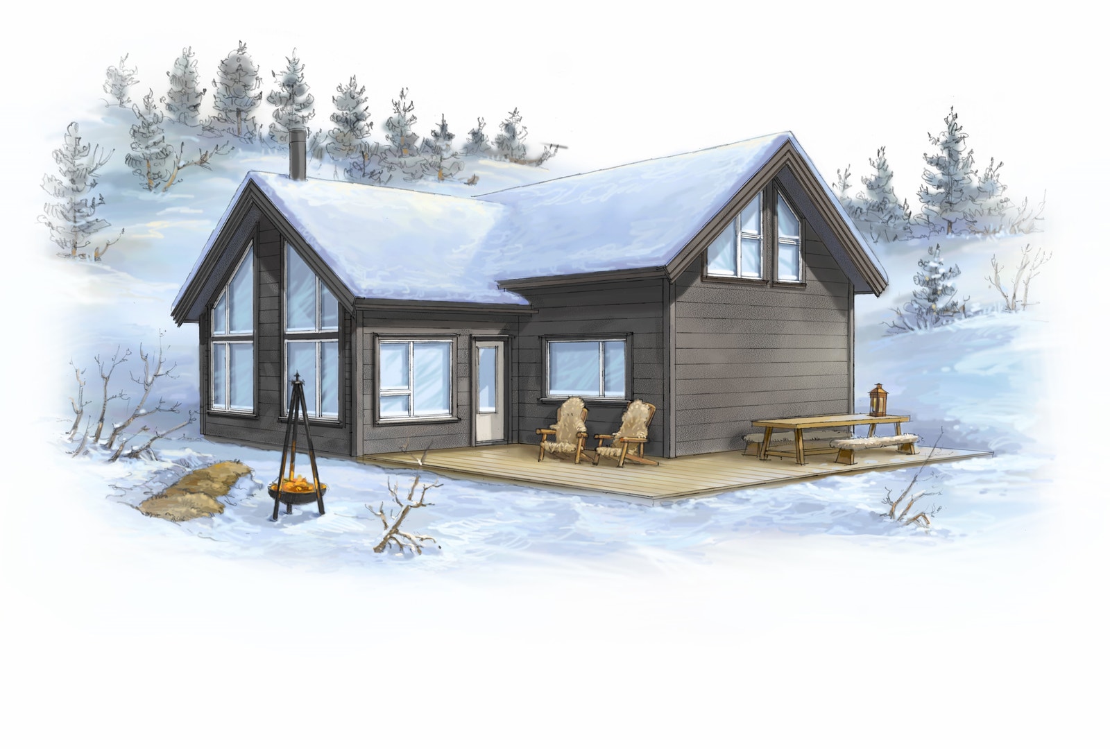 Hytte Storeknut fasade, Pris 6.690.000,- Galleribilde