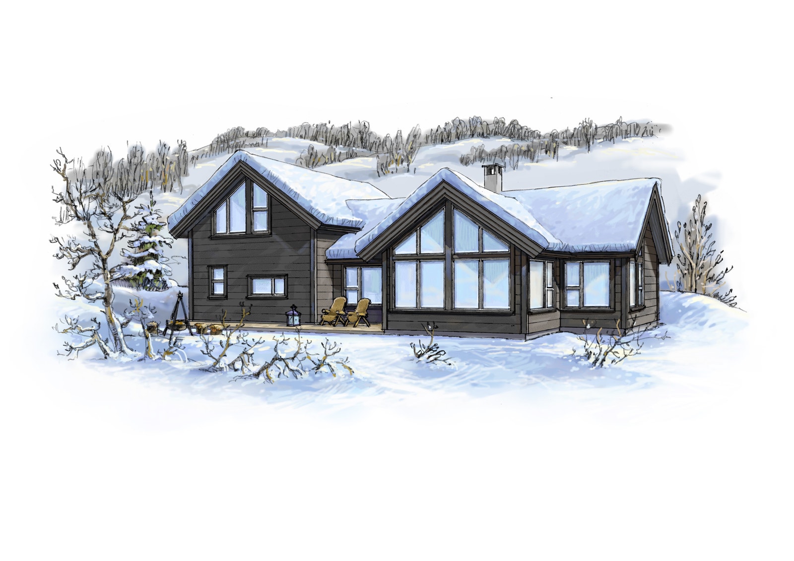 Hytte Røseknut fasade, Pris 7.490.000,- Galleribilde