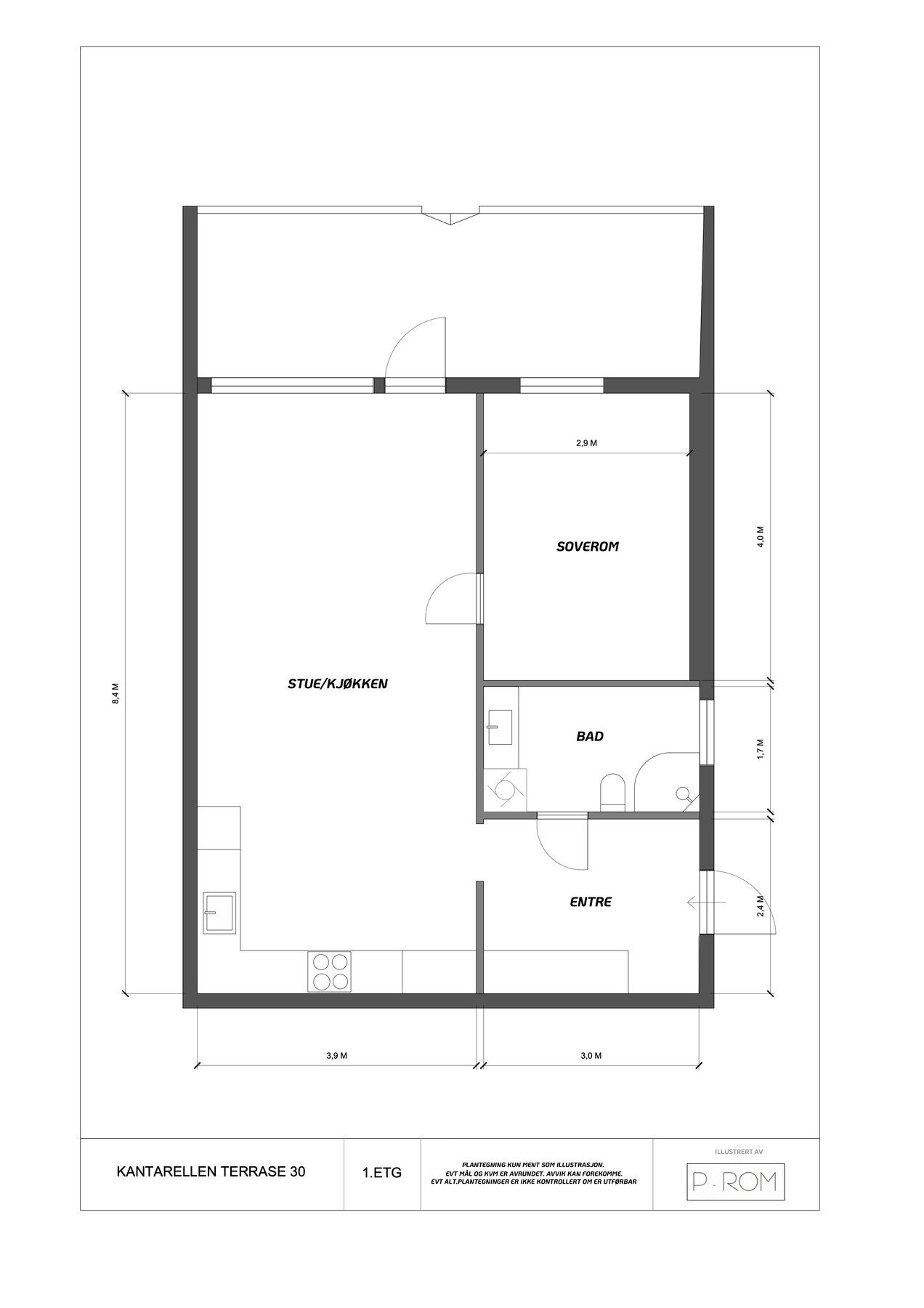Målsatt plantegning. Galleribilde