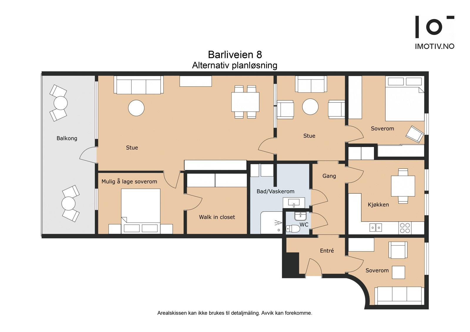 - Alternativ planløsning ved behov for 3 soverom - Galleribilde
