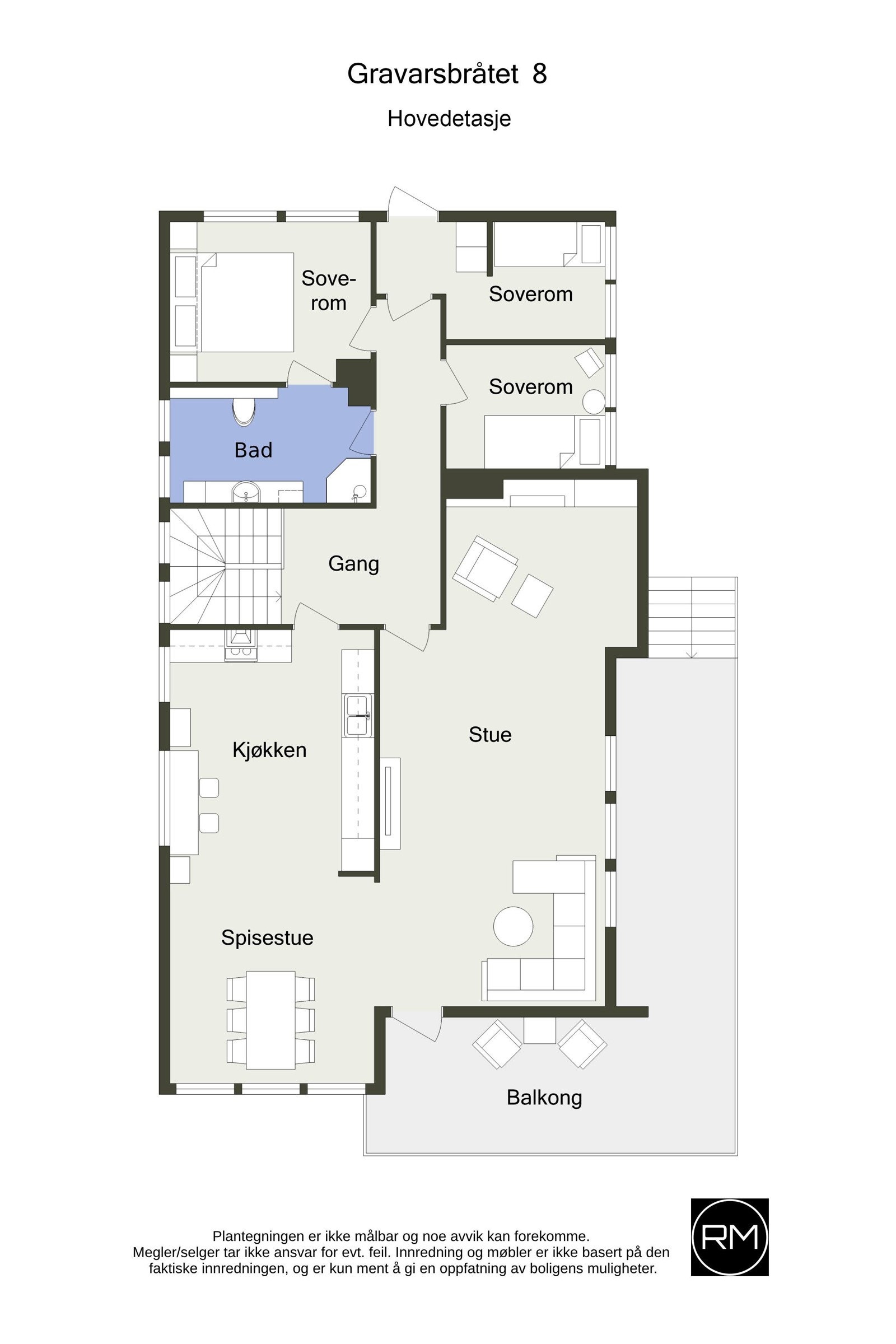 Plantegning Hovedetasje. Galleribilde