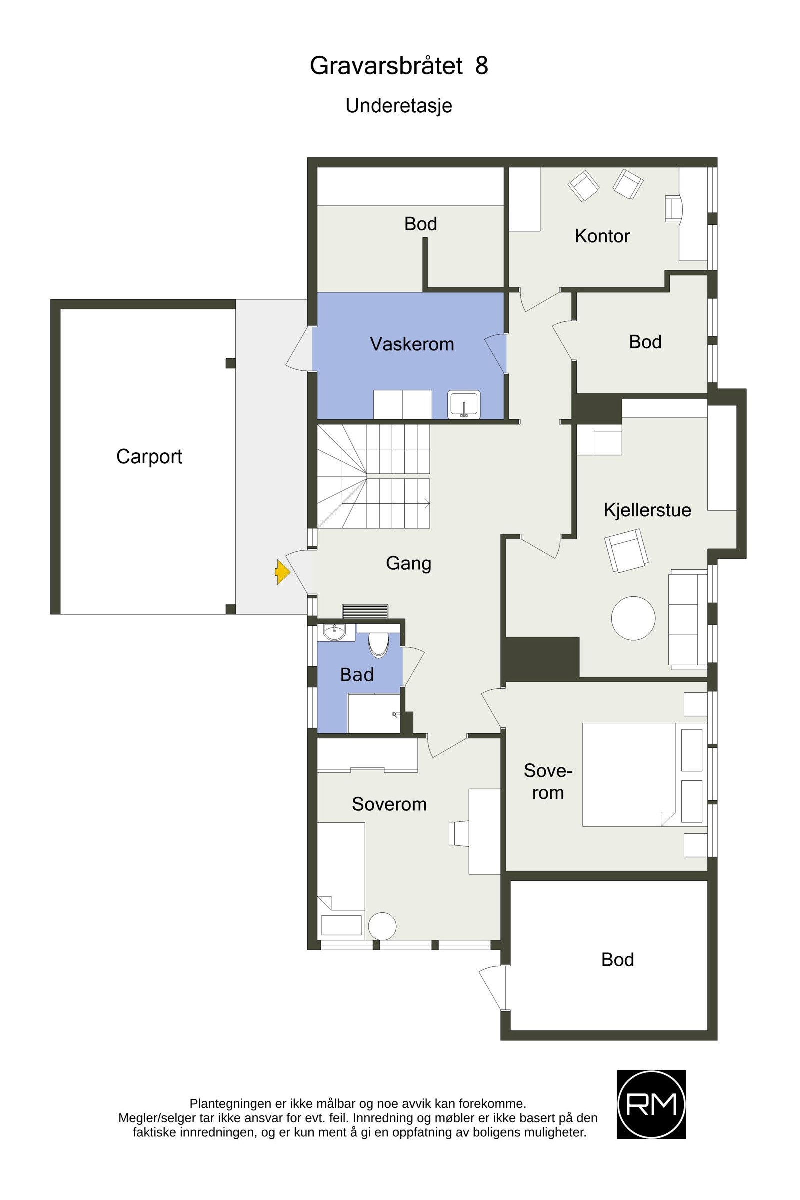 Plantegning Underetasje. Galleribilde