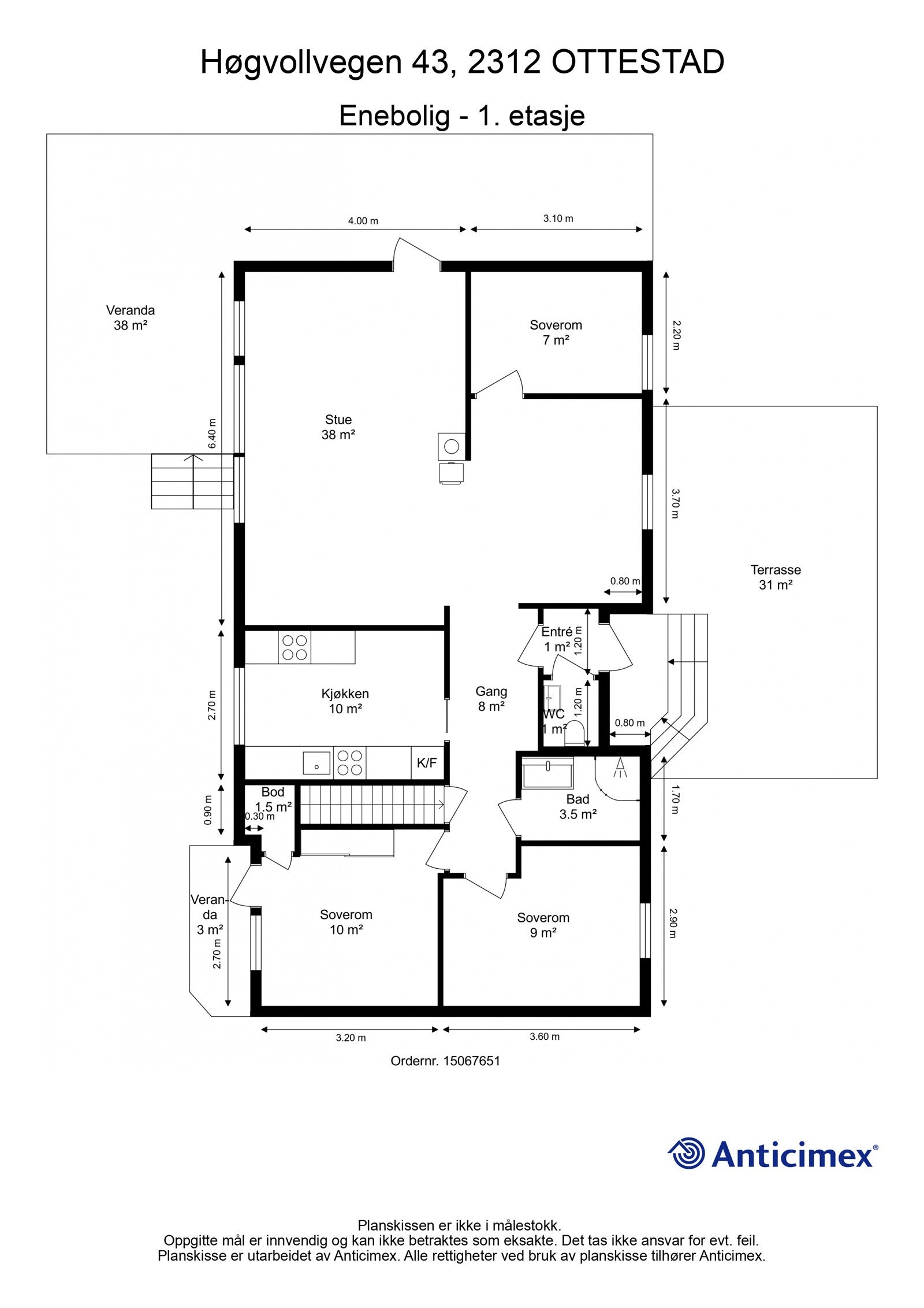 Planskisse hovedetasje. Galleribilde