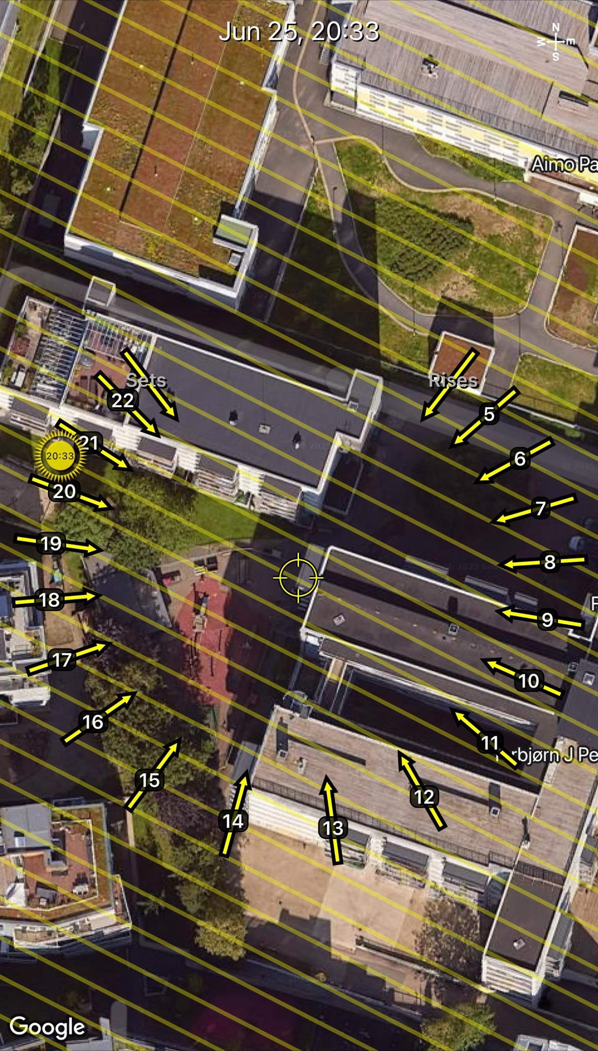 Solkart som viser solens bane på sommerstid. Galleribilde