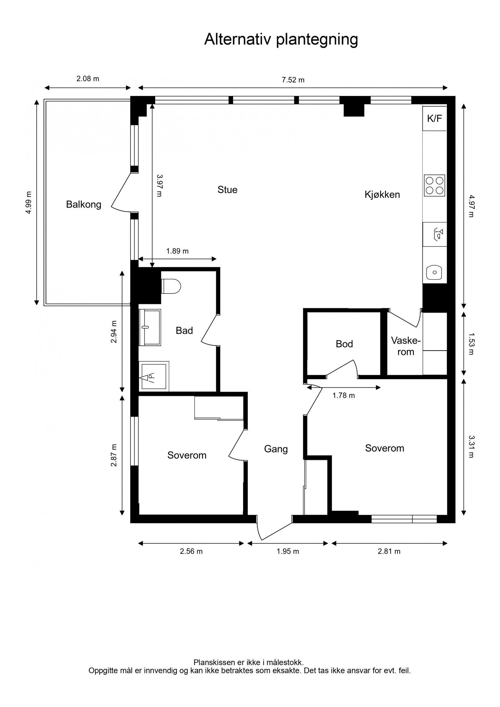 Alternativ plantegning. Galleribilde
