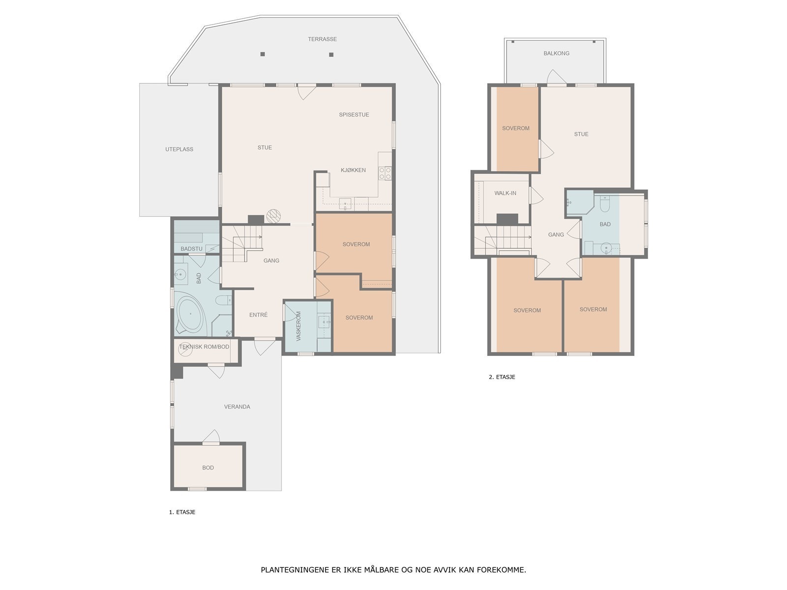 Plantegning begge etasjer Galleribilde