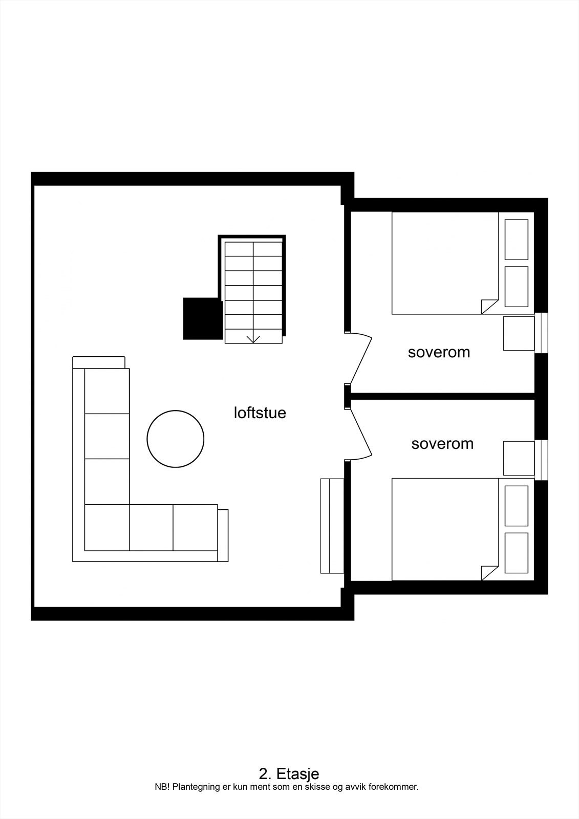Plantegning 2. etasje Galleribilde