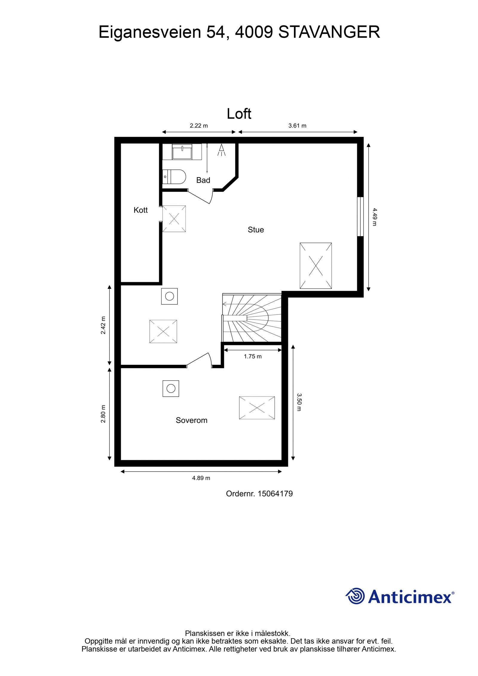 Plantegning - Loft. Galleribilde