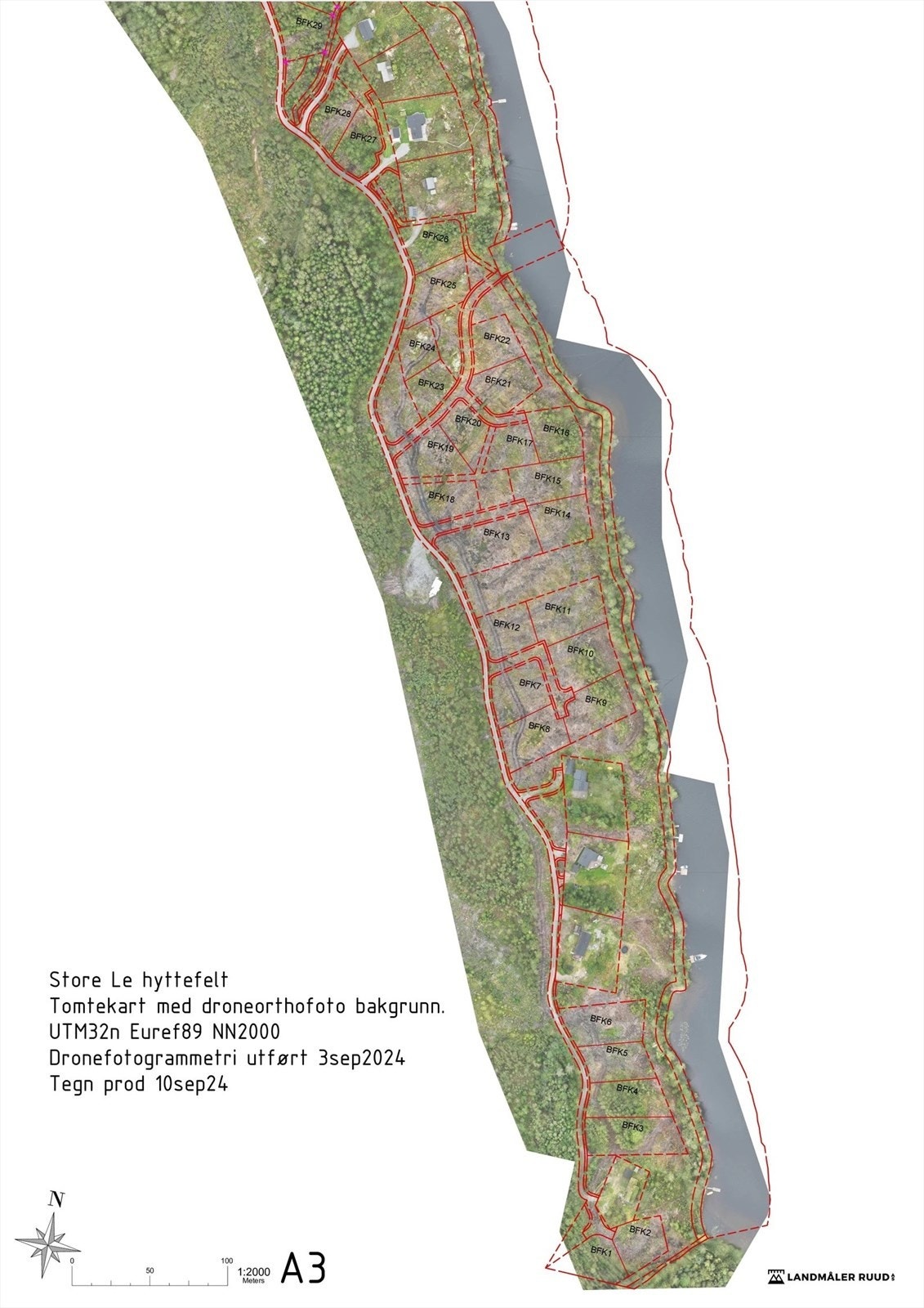 Store Le tomtekart - Oversikt Sør. Galleribilde