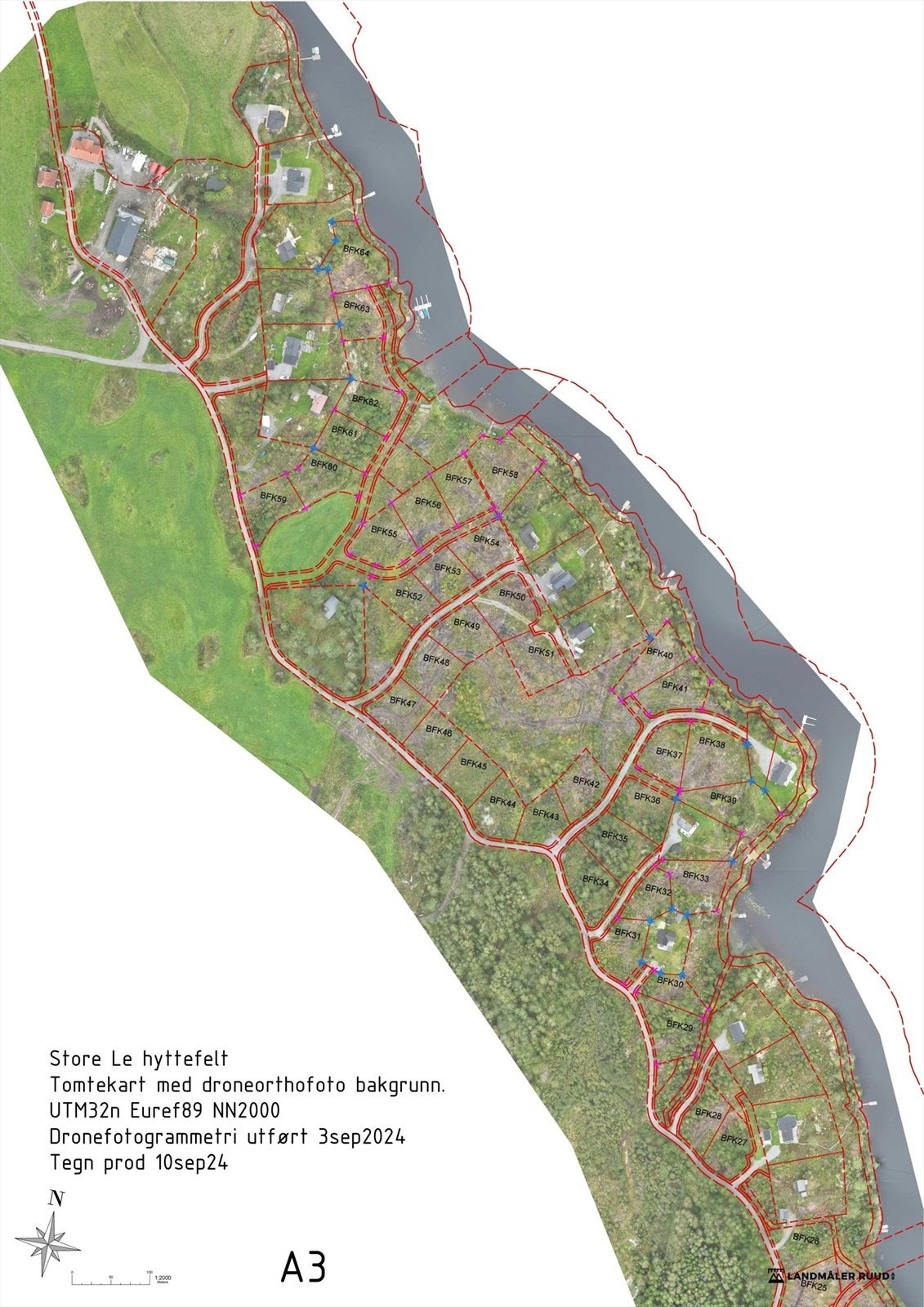 Store Le tomtekart 2024 - Oversikt Nord. Galleribilde