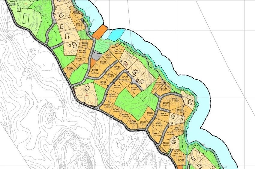 Kart over tomtene. Galleribilde