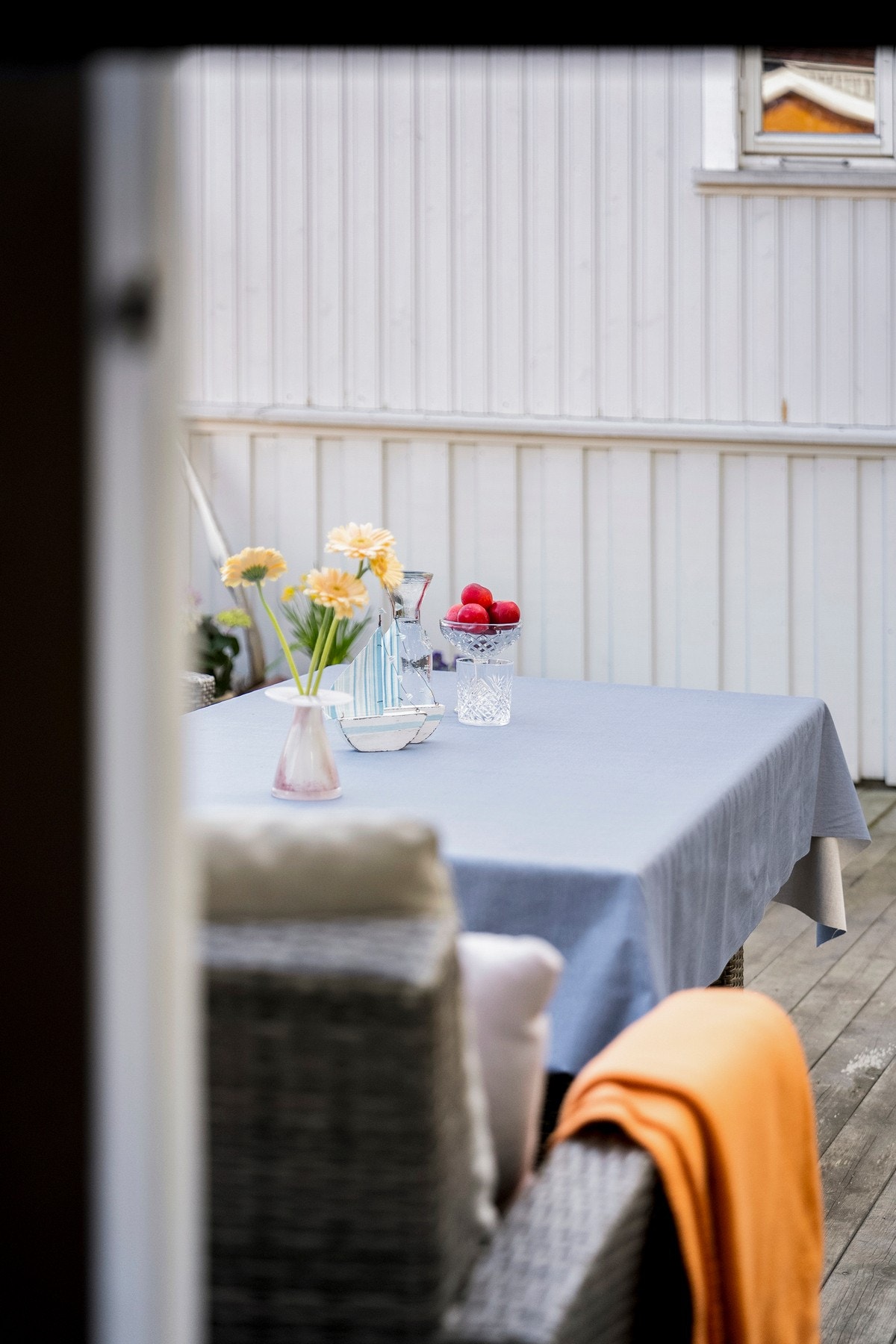 Utsikt fra sovealkove ut på takterrassen. Galleribilde