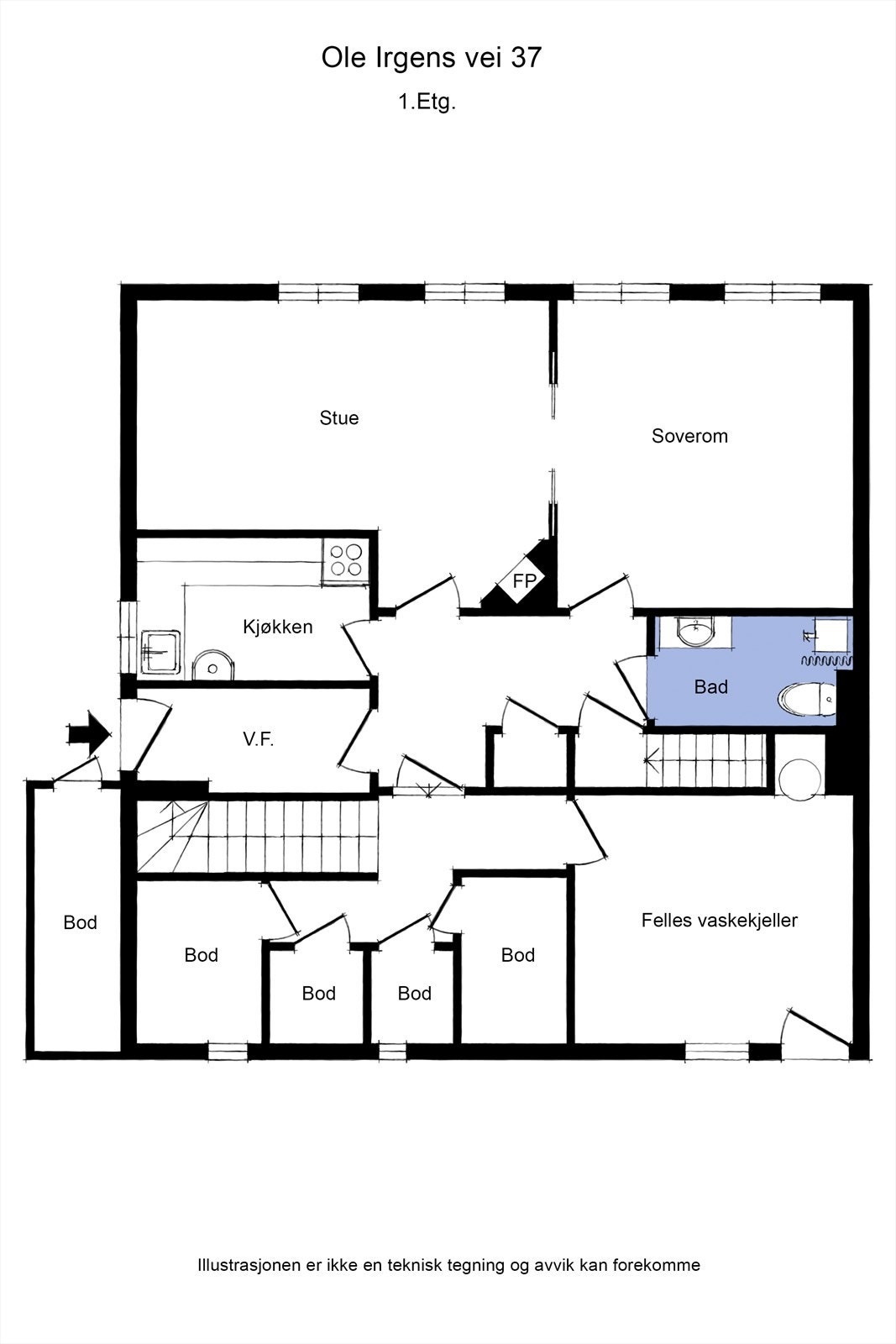 Planskisse 1.etasje Galleribilde