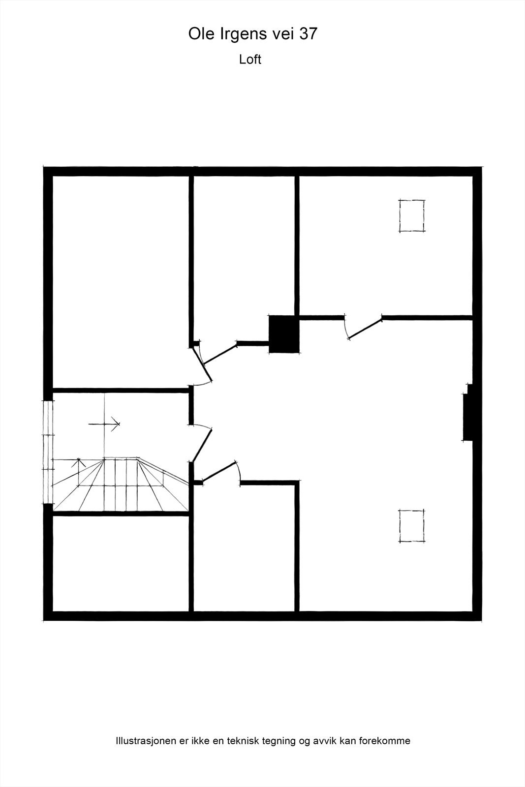 Planskisse loft Galleribilde