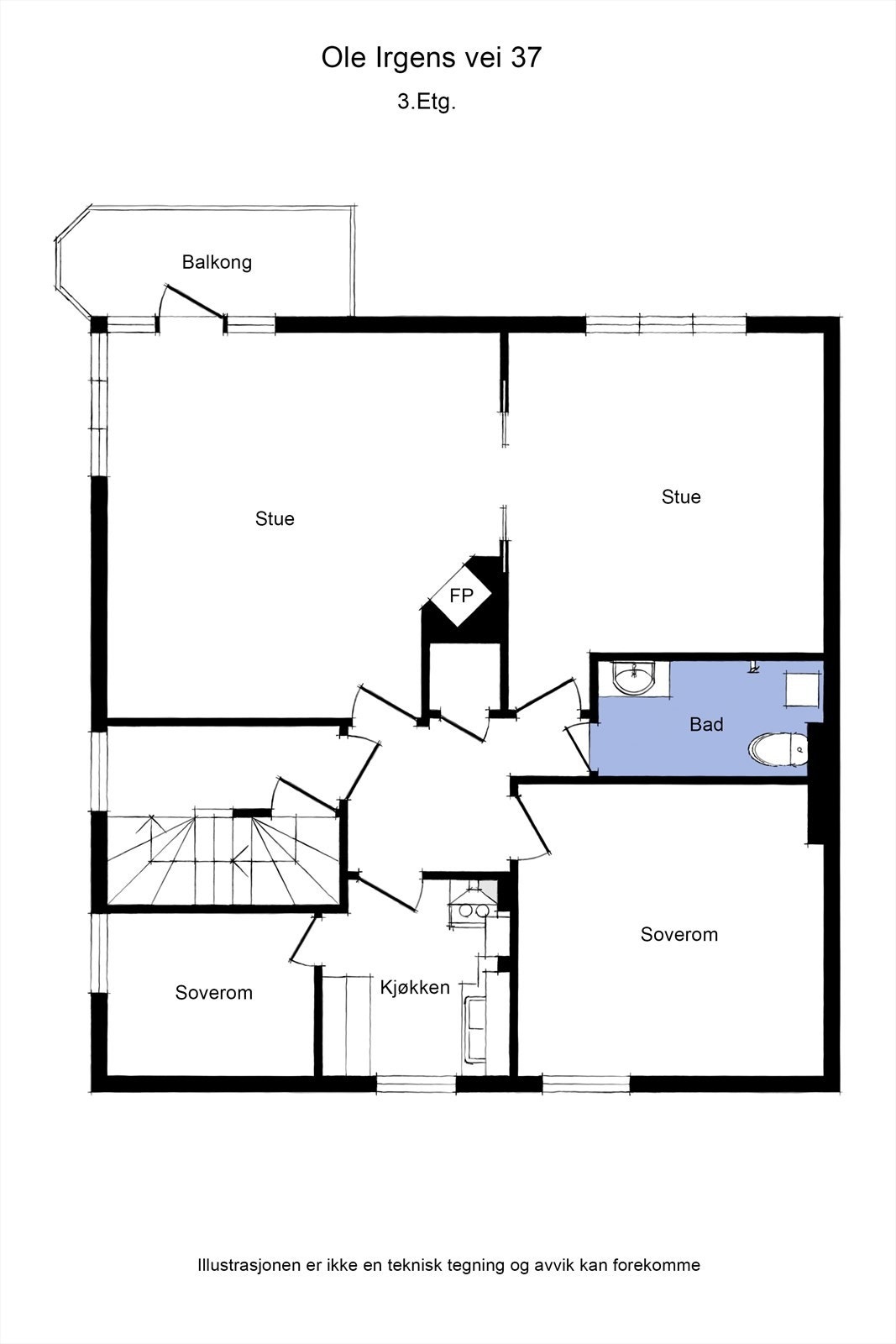 Planskisse 3.etasje Galleribilde