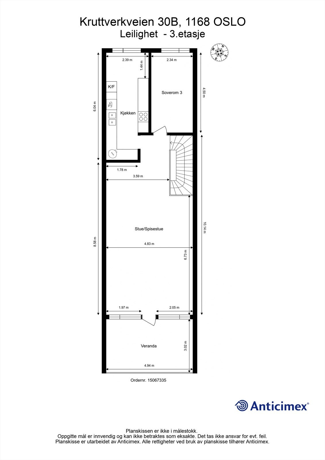 Plantegning 3. etasje Galleribilde