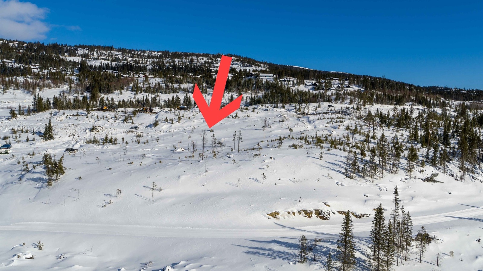 Dronefoto fra tomteområdet mot øst Galleribilde