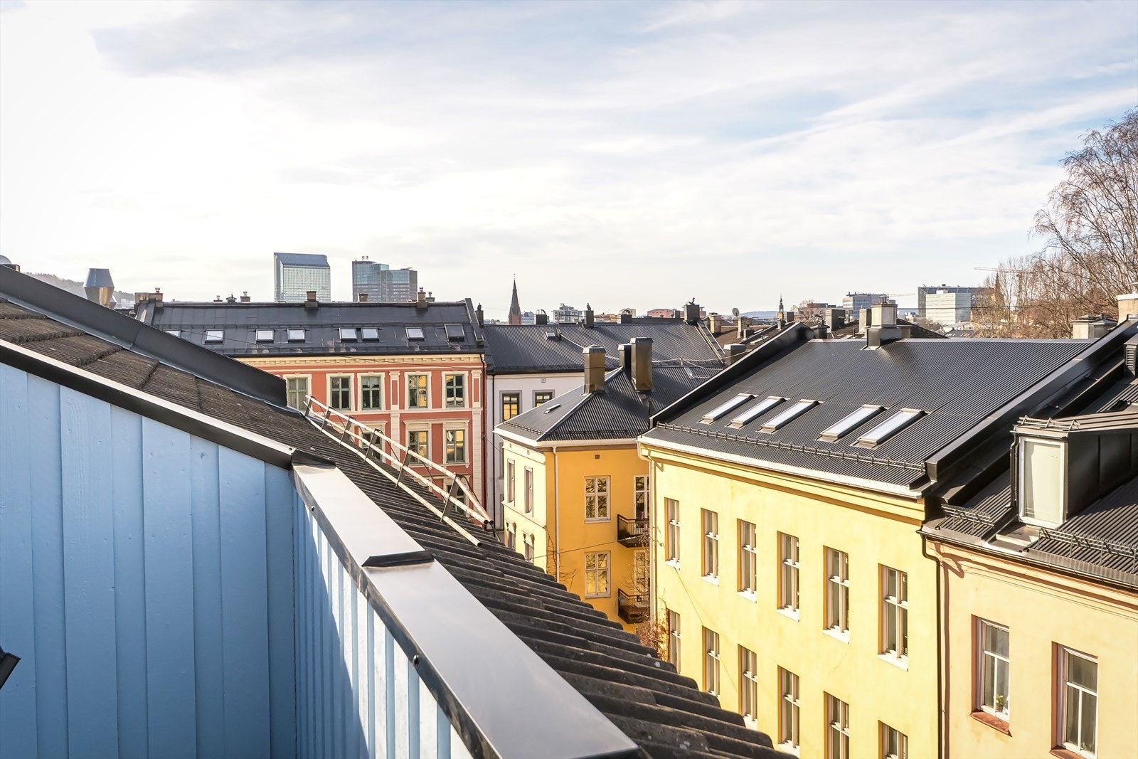 Takterrassen er høyt beliggende og helt uten innsyn. Galleribilde