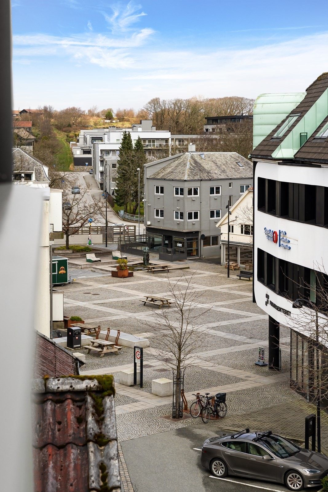 Utsikt mot Bryne torg. Galleribilde
