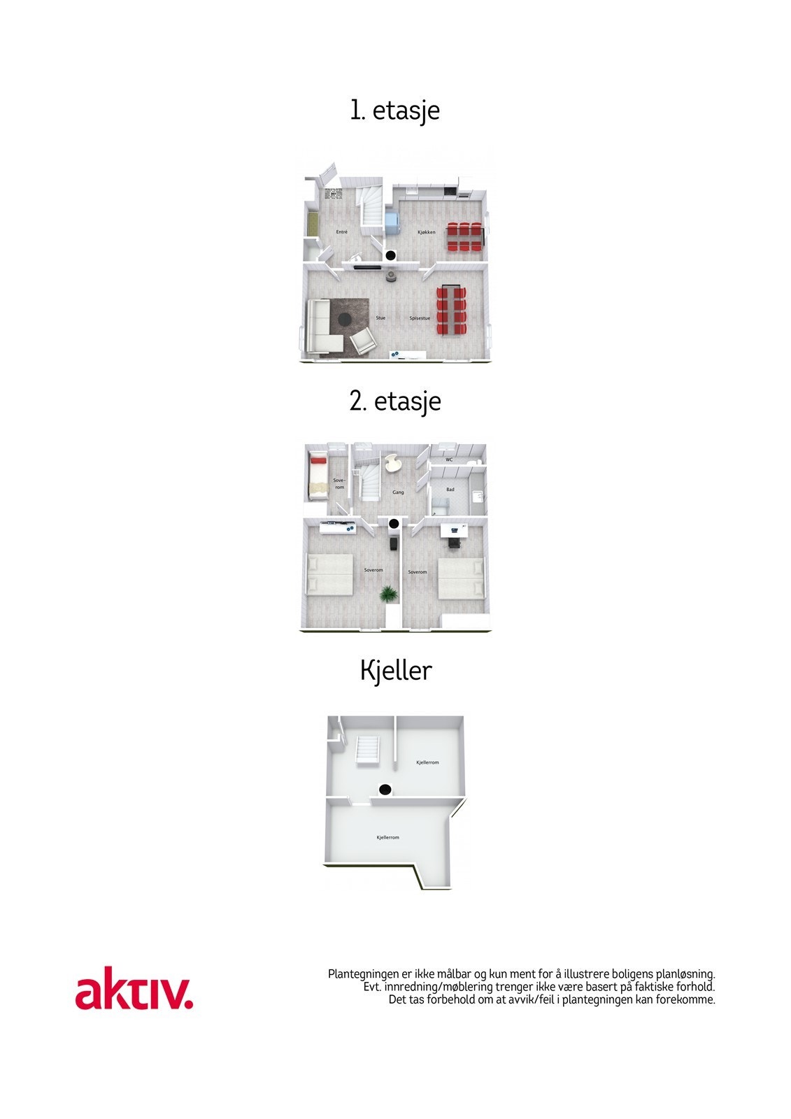 Nissedalsvegen 703 - 3D Plantegning Galleribilde