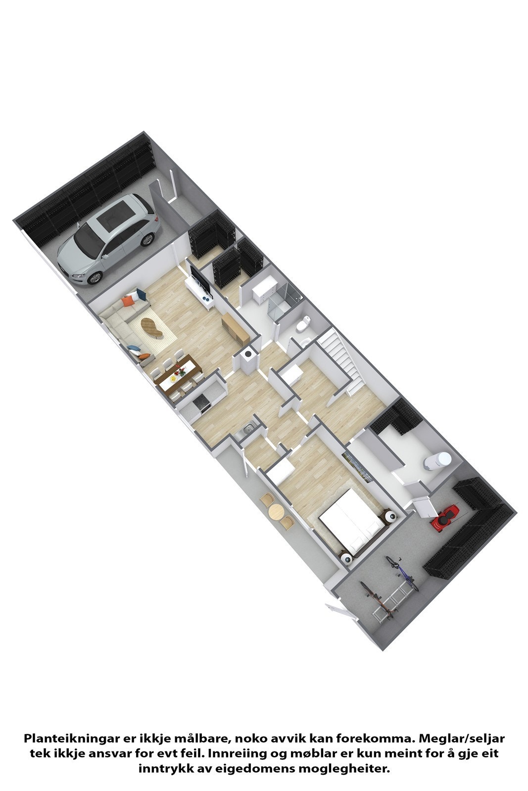 Planteikning 3D - u. etasje. Galleribilde