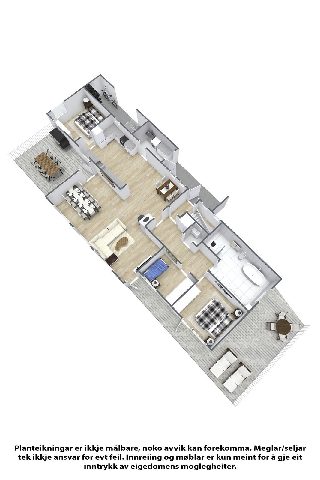 Planteikning 3D - 1. etasje. Galleribilde