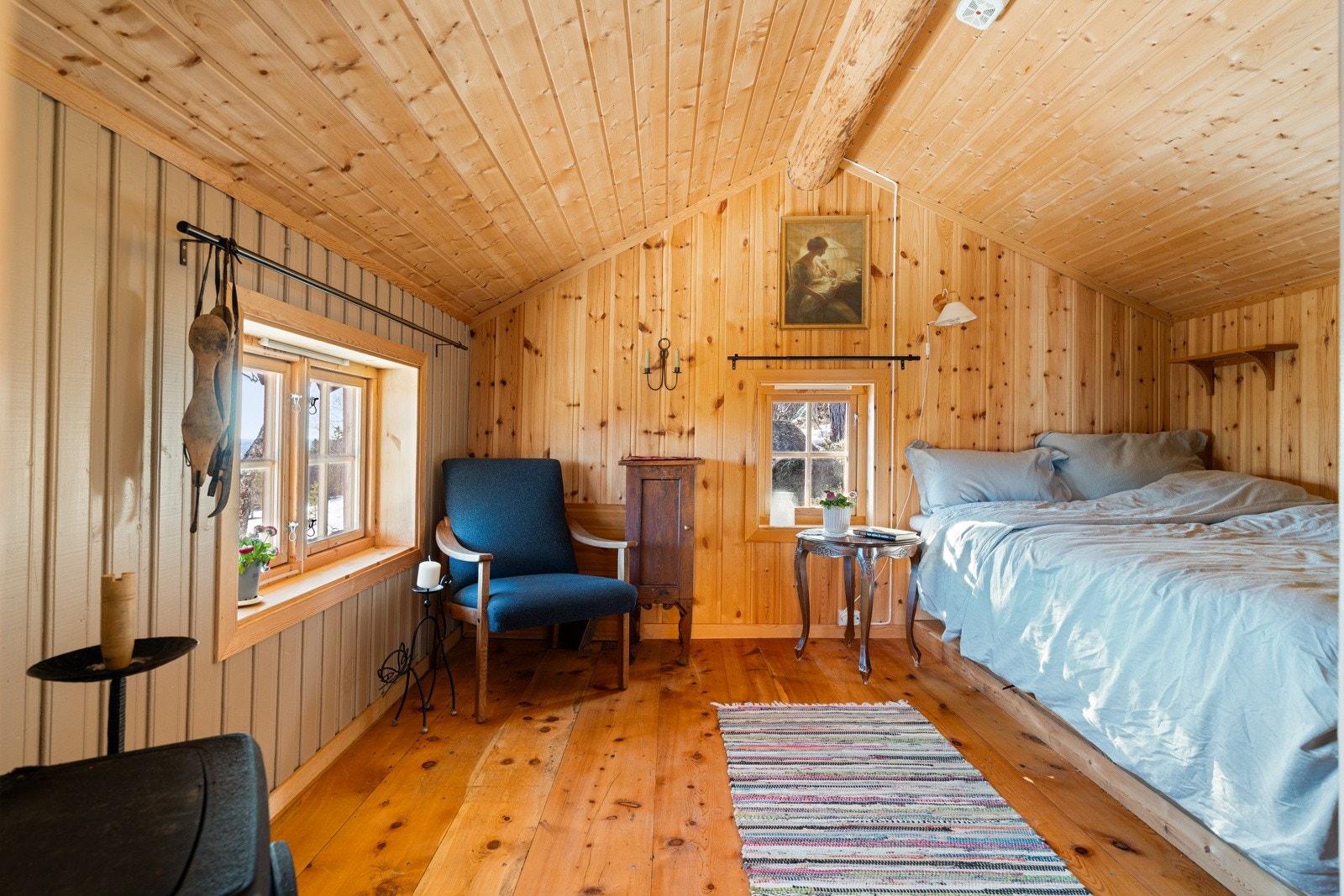 Laftet anneks som er etterisolert på innsiden Galleribilde