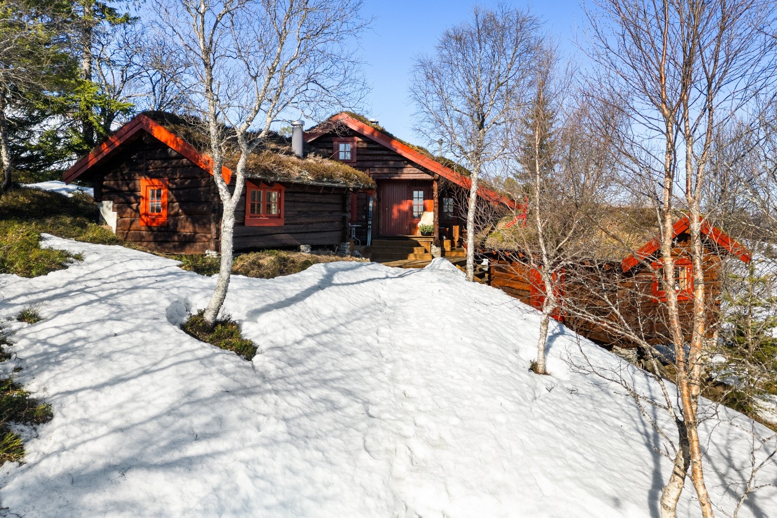 Bilvei helt frem og opparbeidet parkeringsplass gjør hverdagen på hytten behagelig Galleribilde