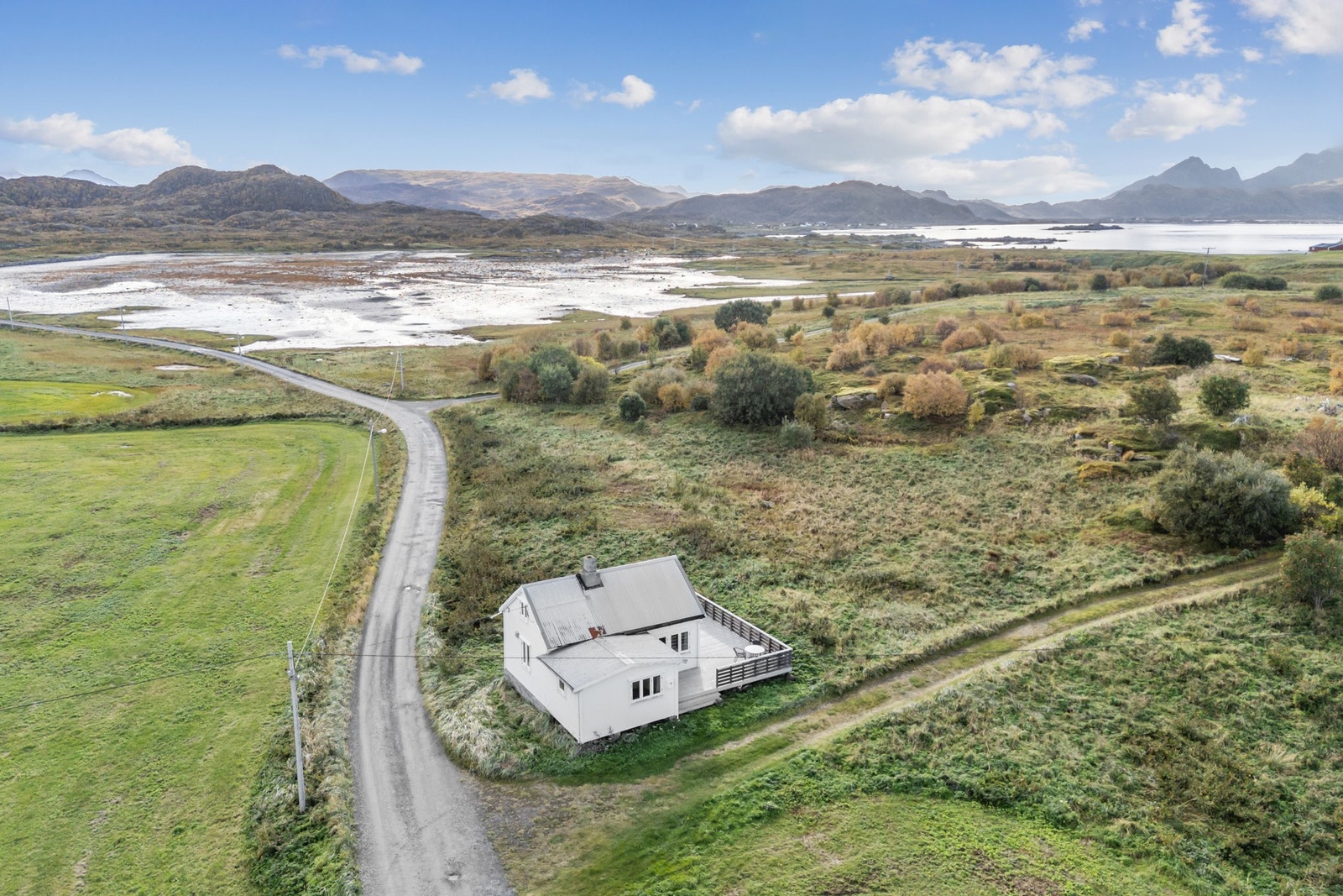 Til Sandøya kjører du over en spesialbygd molo. Veien går bare til de få eiendommene på øya, det er ellers stille og rolig. Du får virkelig følelsen av å være på landet og rett i havgapet. Galleribilde