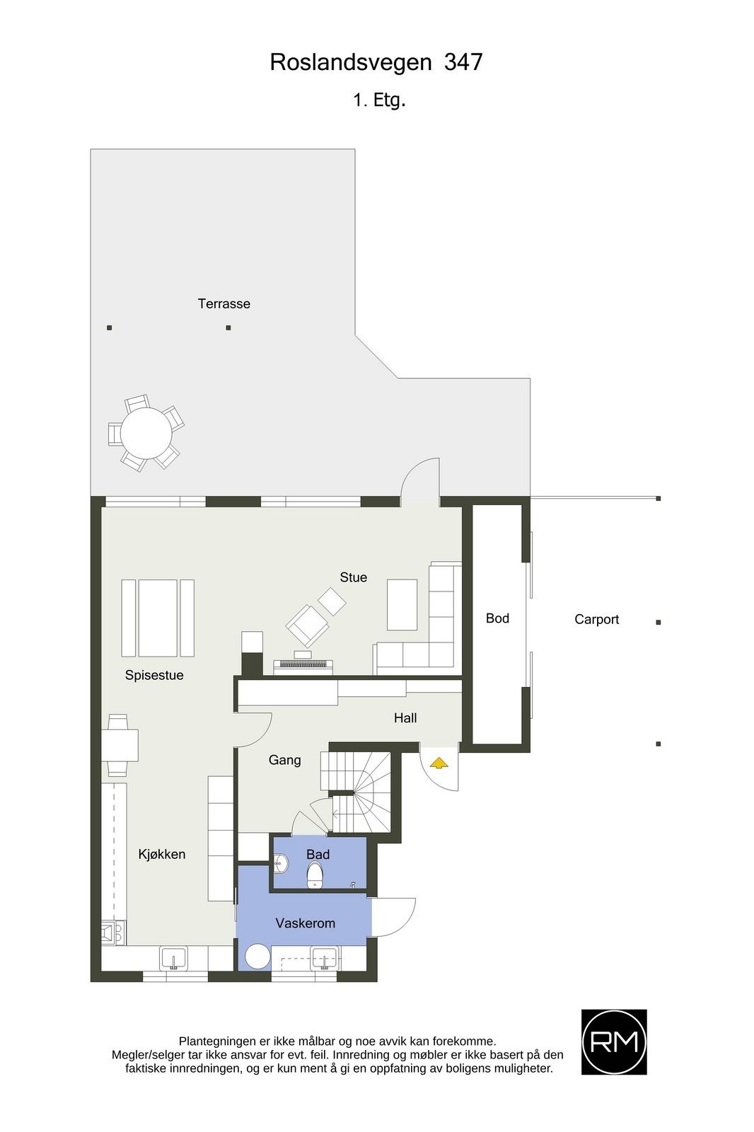Plantegning 1. etasje Galleribilde