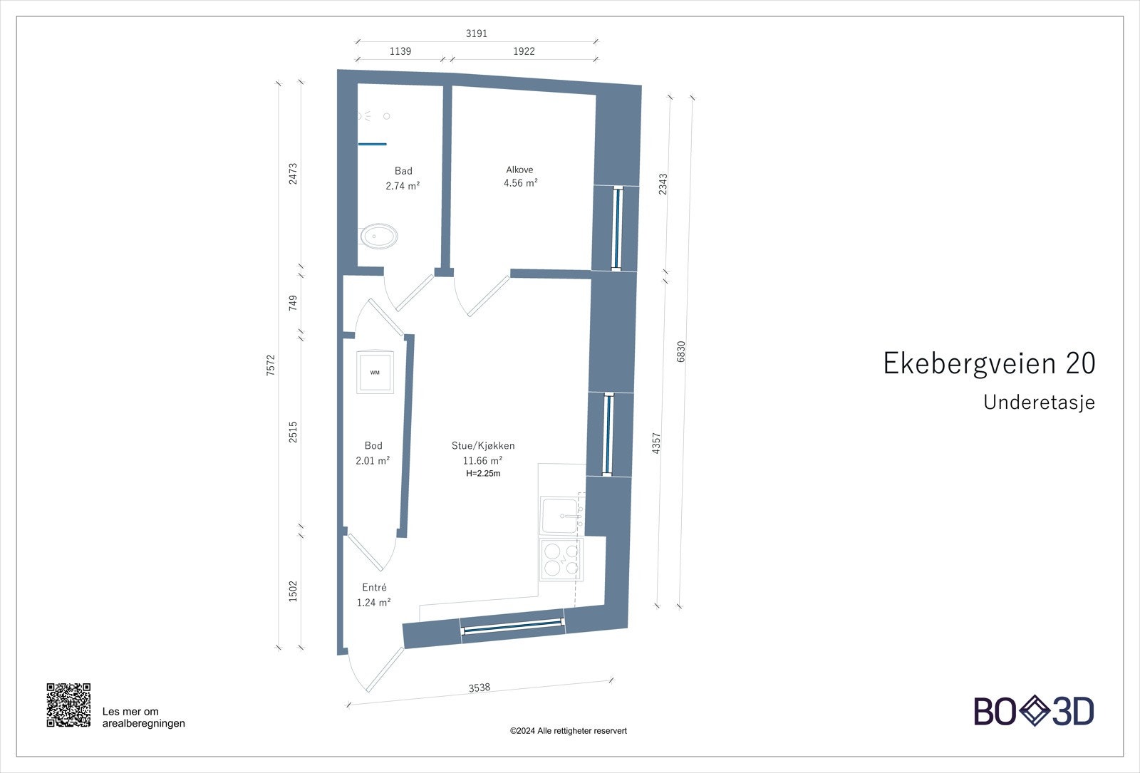 Planløsning - kjellerleilighet Galleribilde