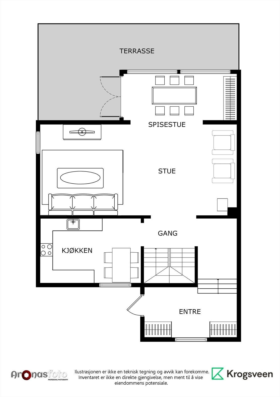 Plantegning 1. etasje Galleribilde