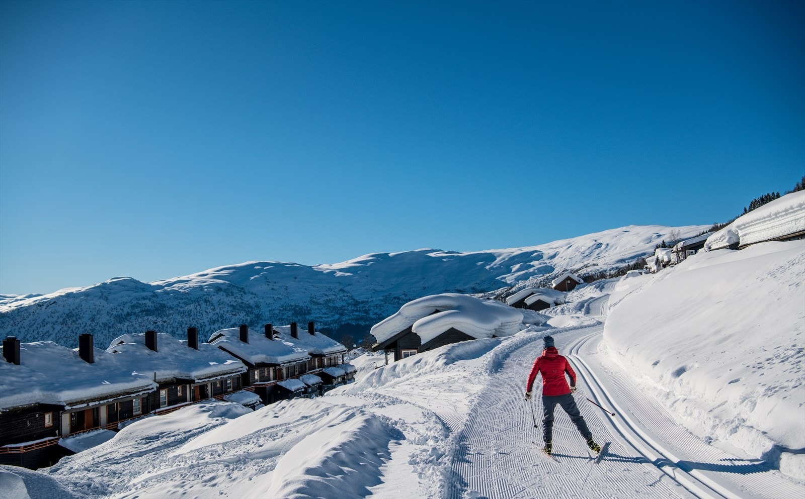 Det er ikke bare alpinbakken du finner rett i nærheten. Her er det et stort nettverk av langrennsløyper rett utenfor ytterdøra. Galleribilde