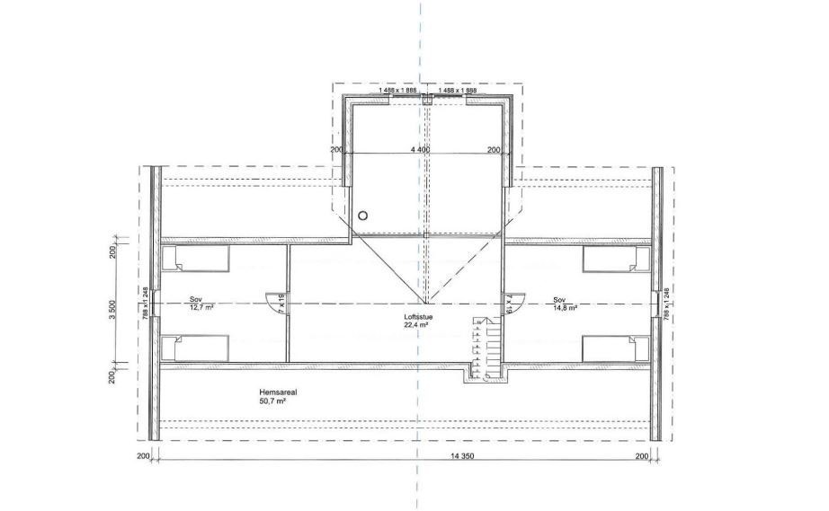 Plantegning loftetasje Galleribilde