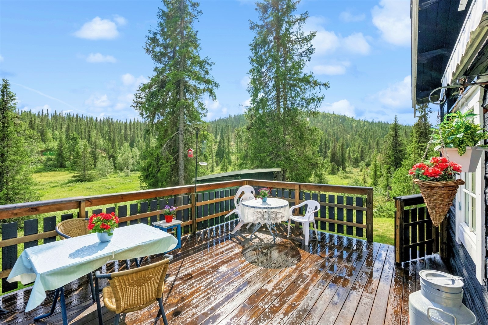 Veranda med fint utsyn, hvor varme sommerdager og roen kan nytes. Galleribilde