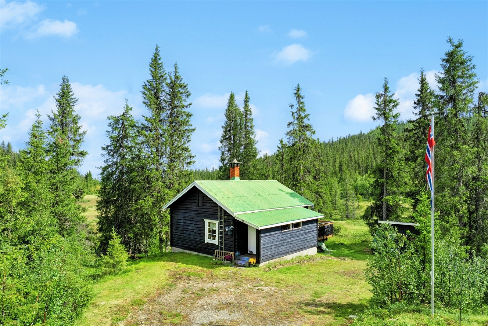Fritidseiendommen har usjenert og fin beliggenhet ca. 865 moh, ved Djupedal i Hedalen. Galleribilde