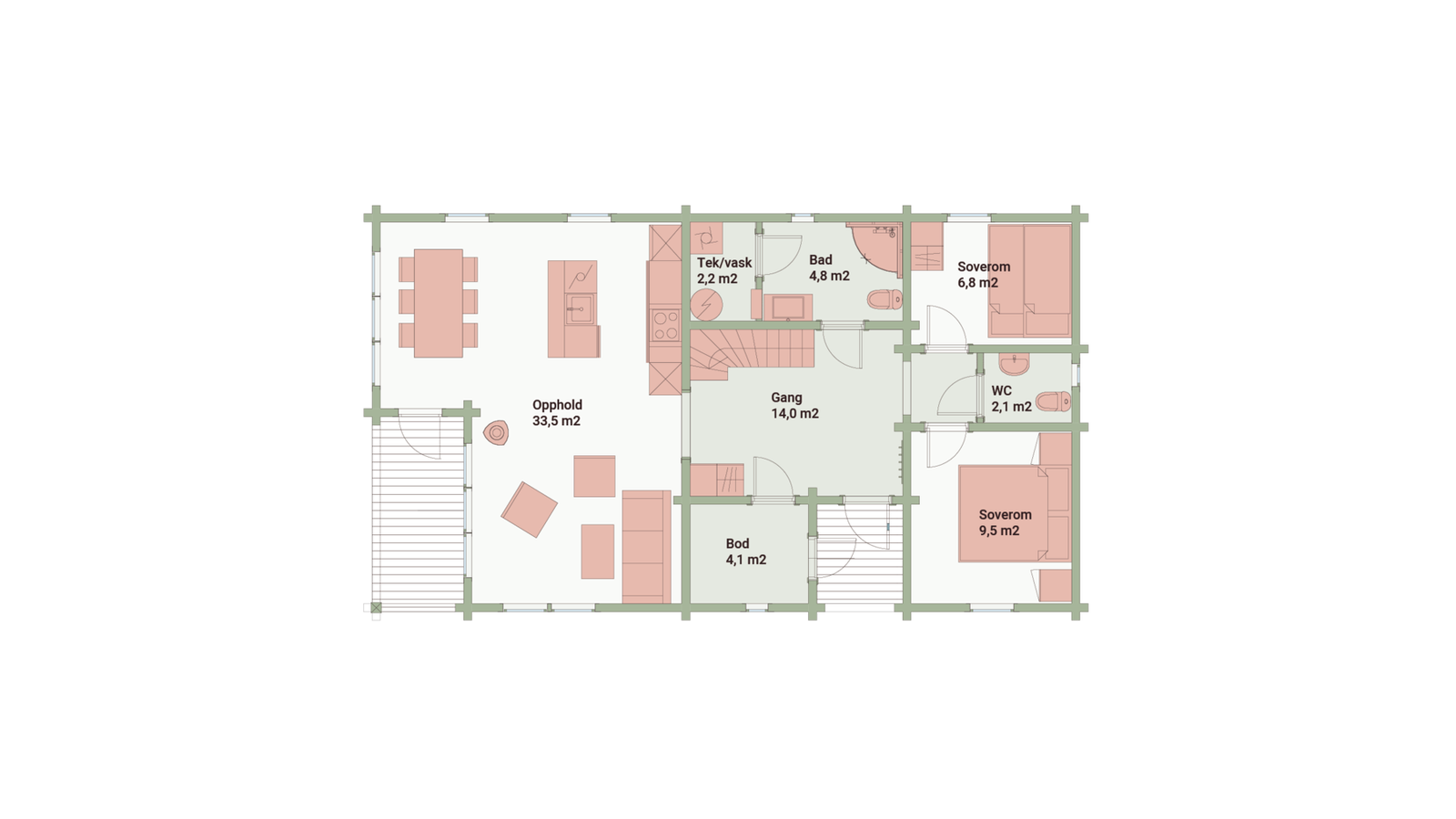 Plantegning hovedplan Blåfjell 1 Galleribilde