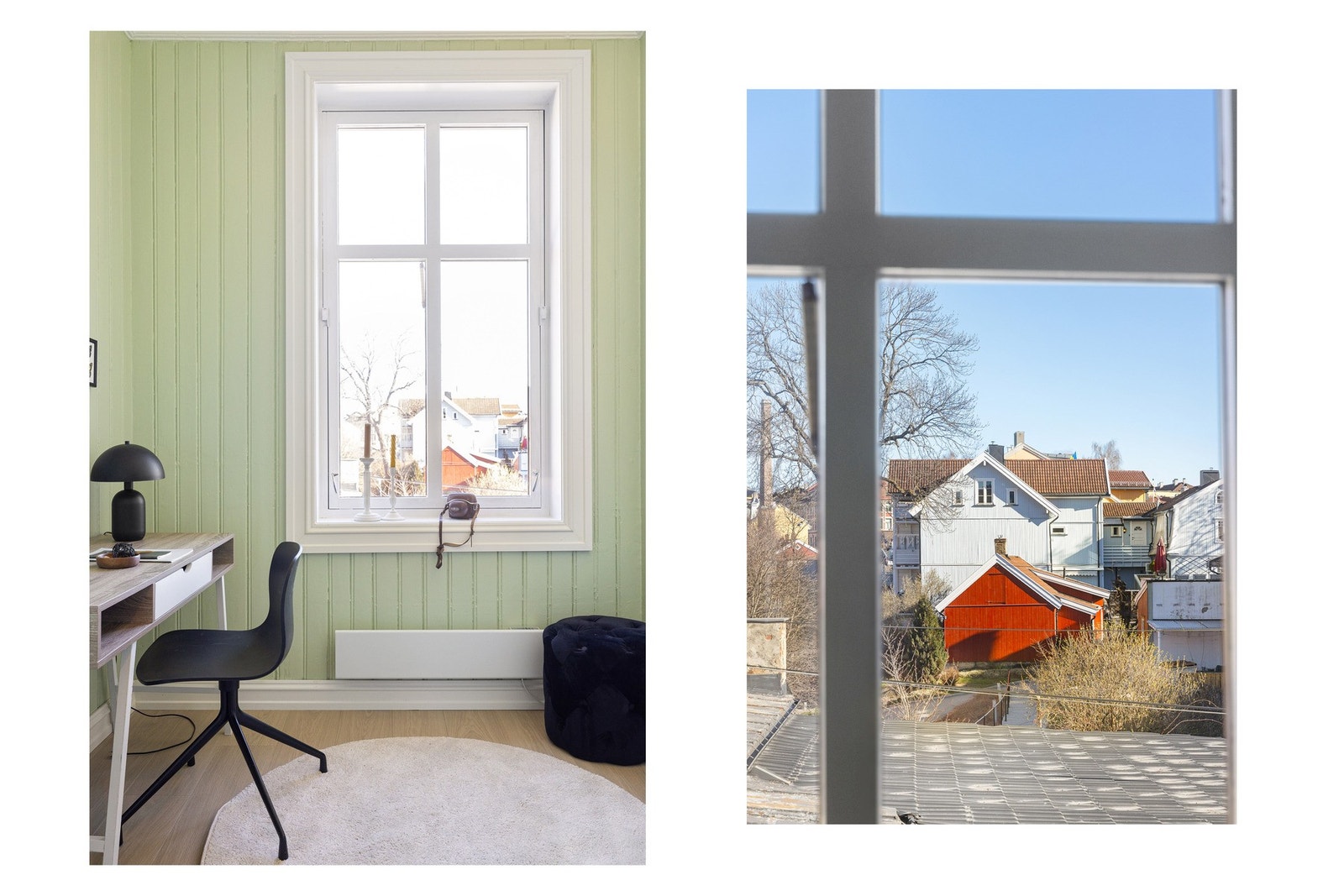 Idyllisk og sjarmerende beliggenhet med flott utsyn mot trehusbebyggelse. Galleribilde
