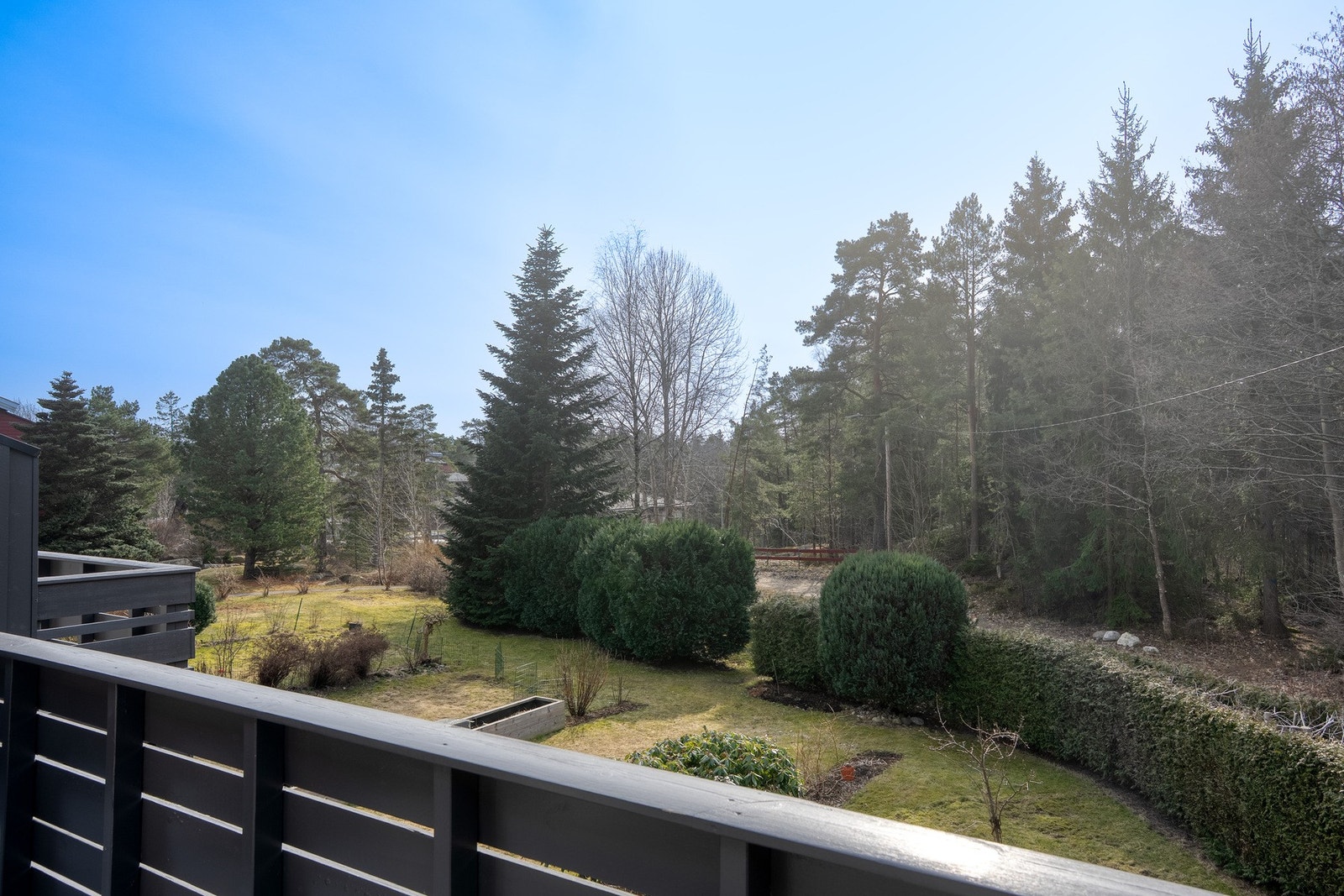 Her får du solrike uteplasser uten innsyn med hyggelig utsikt til skolen og skogen. Galleribilde