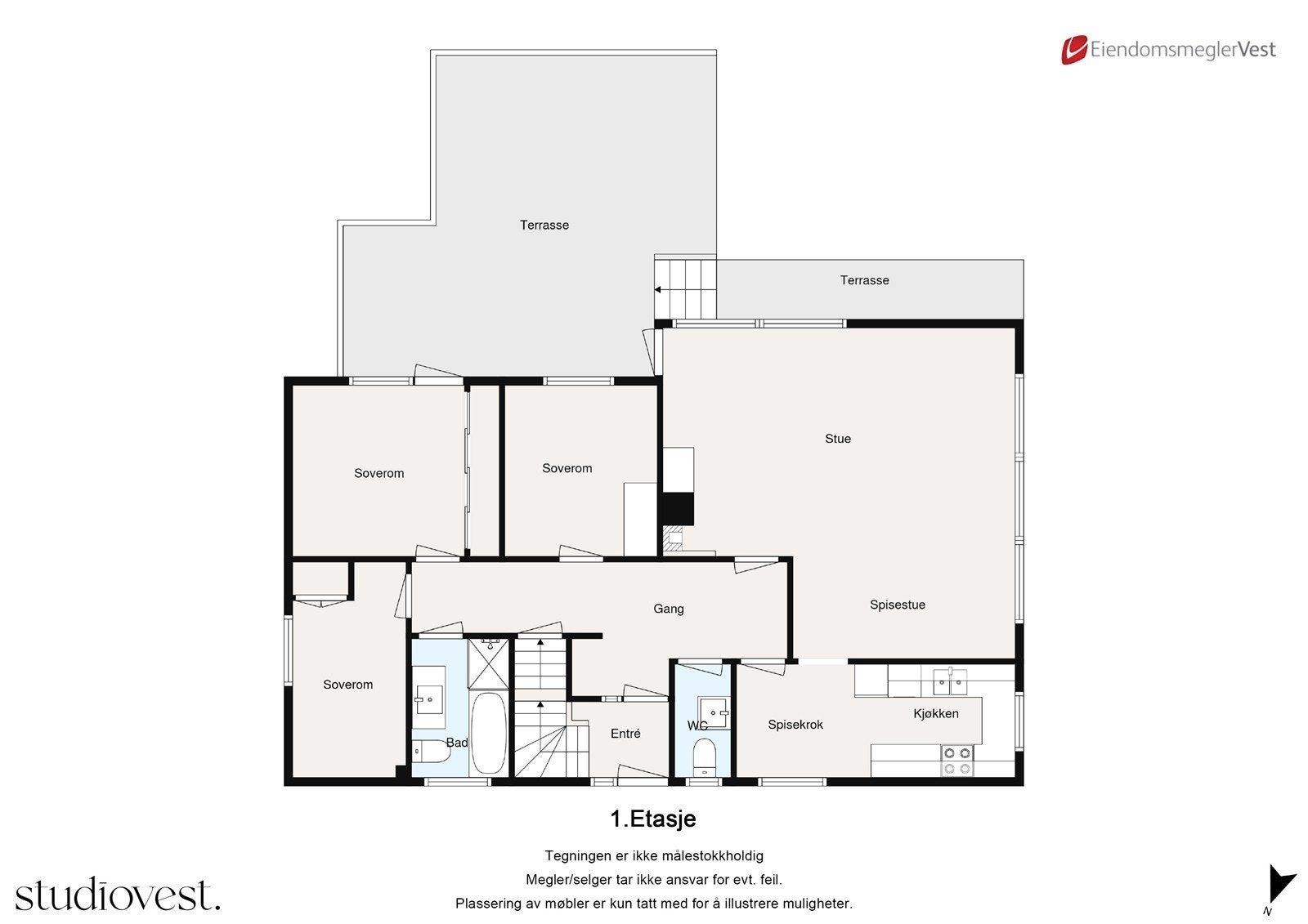 Planskisse: 1. etg. Galleribilde