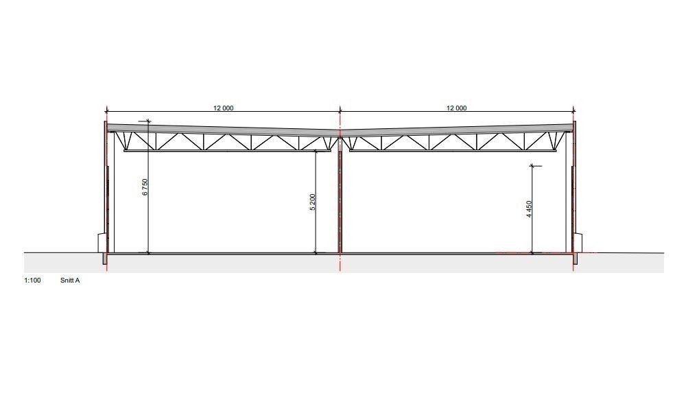 Snitt av bygget. Galleribilde