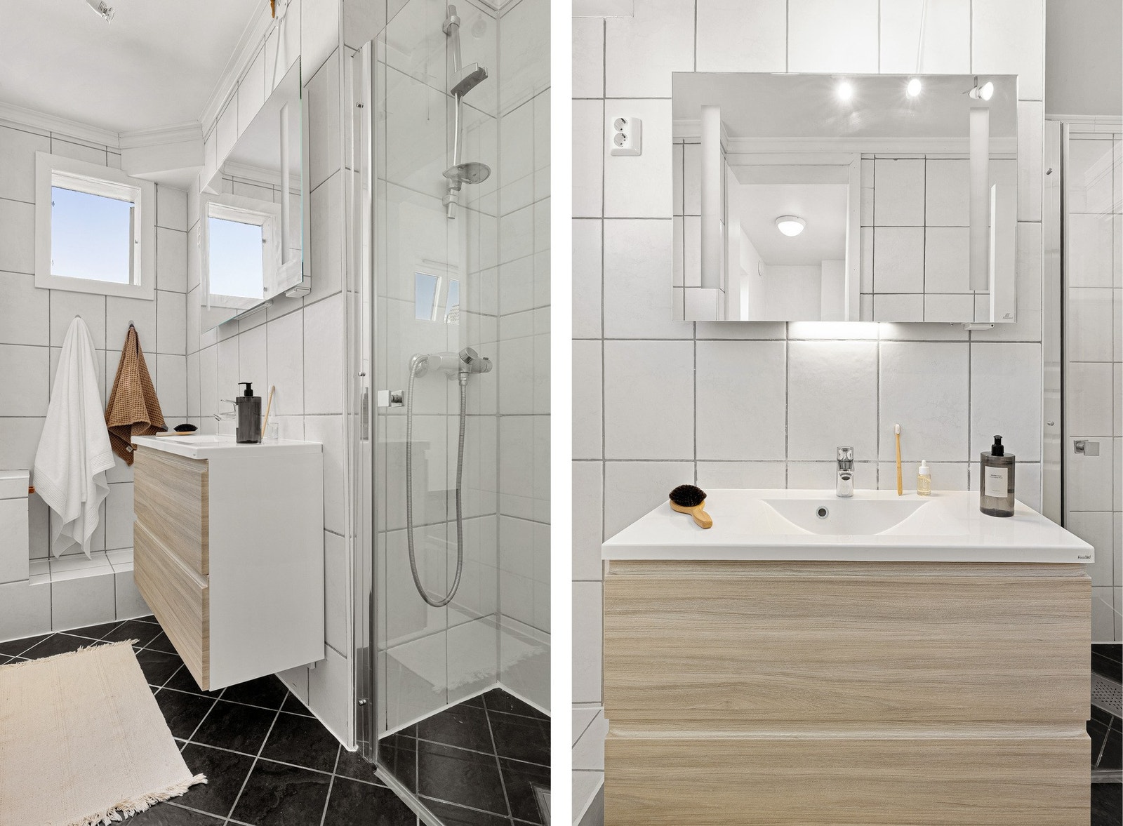 Badet helfliset med varmekabler i gulv. Galleribilde