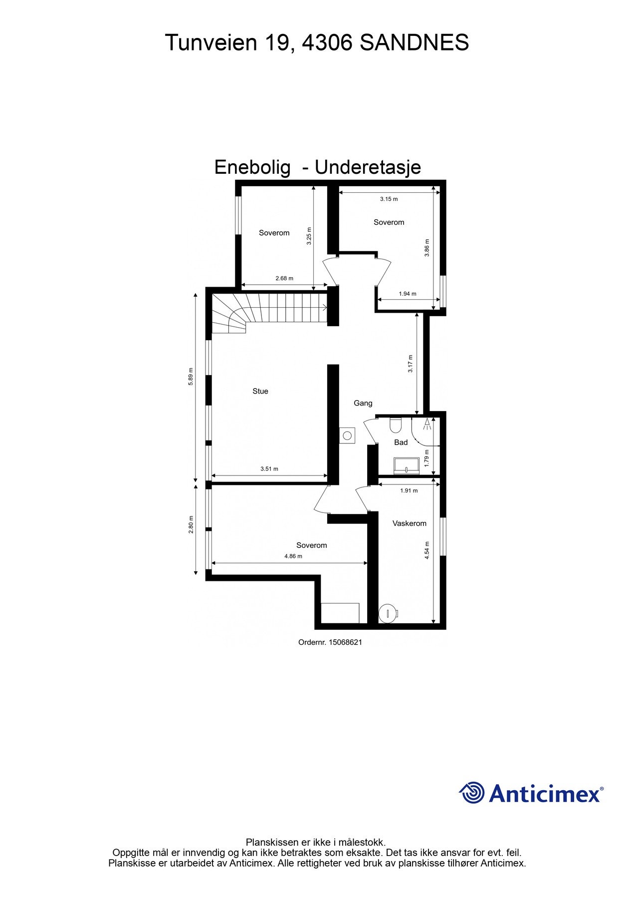 Plantegning U.etg. - Kan avvike fra de faktiske forhold. Galleribilde