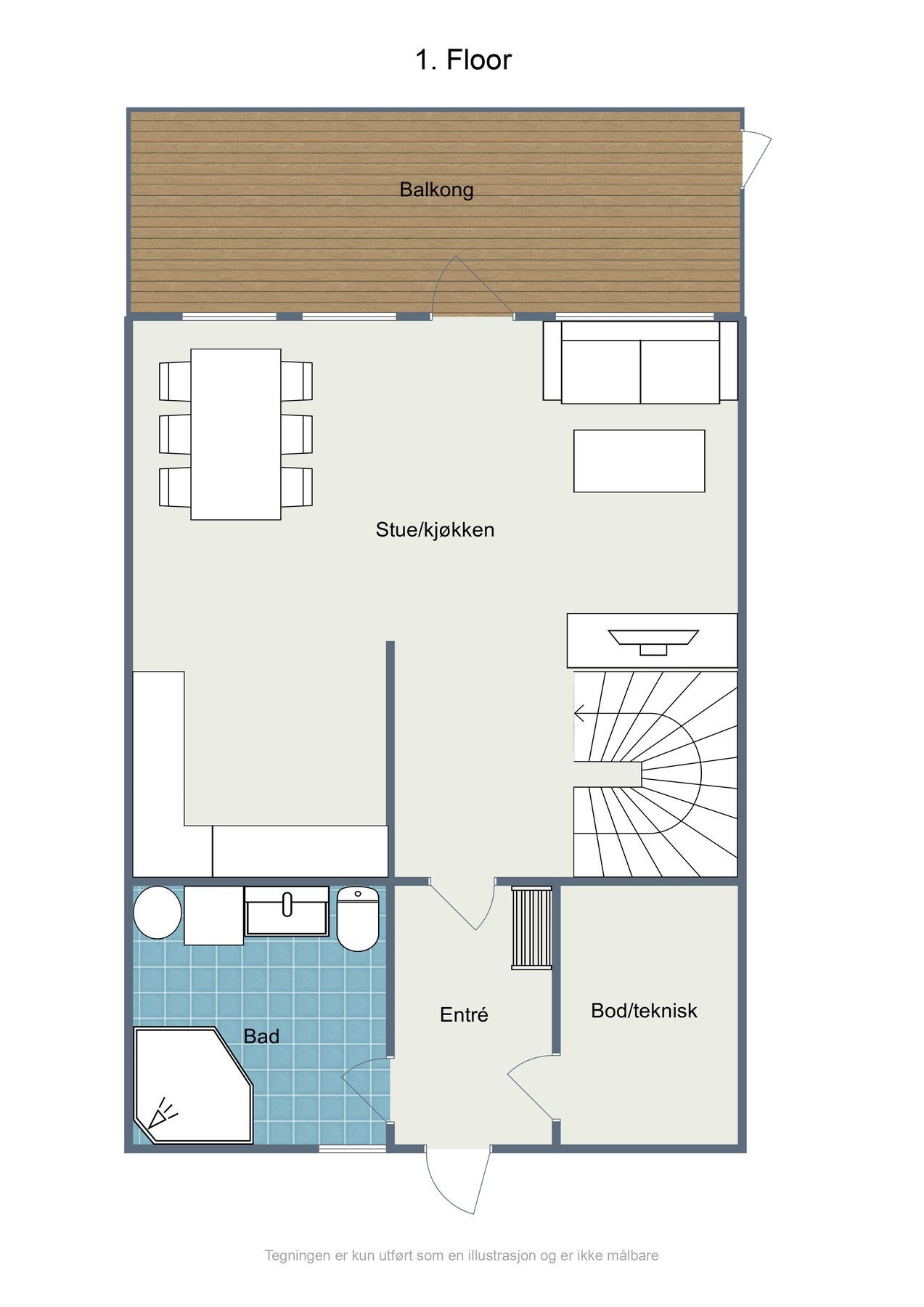 Plantegning 1.et. Galleribilde