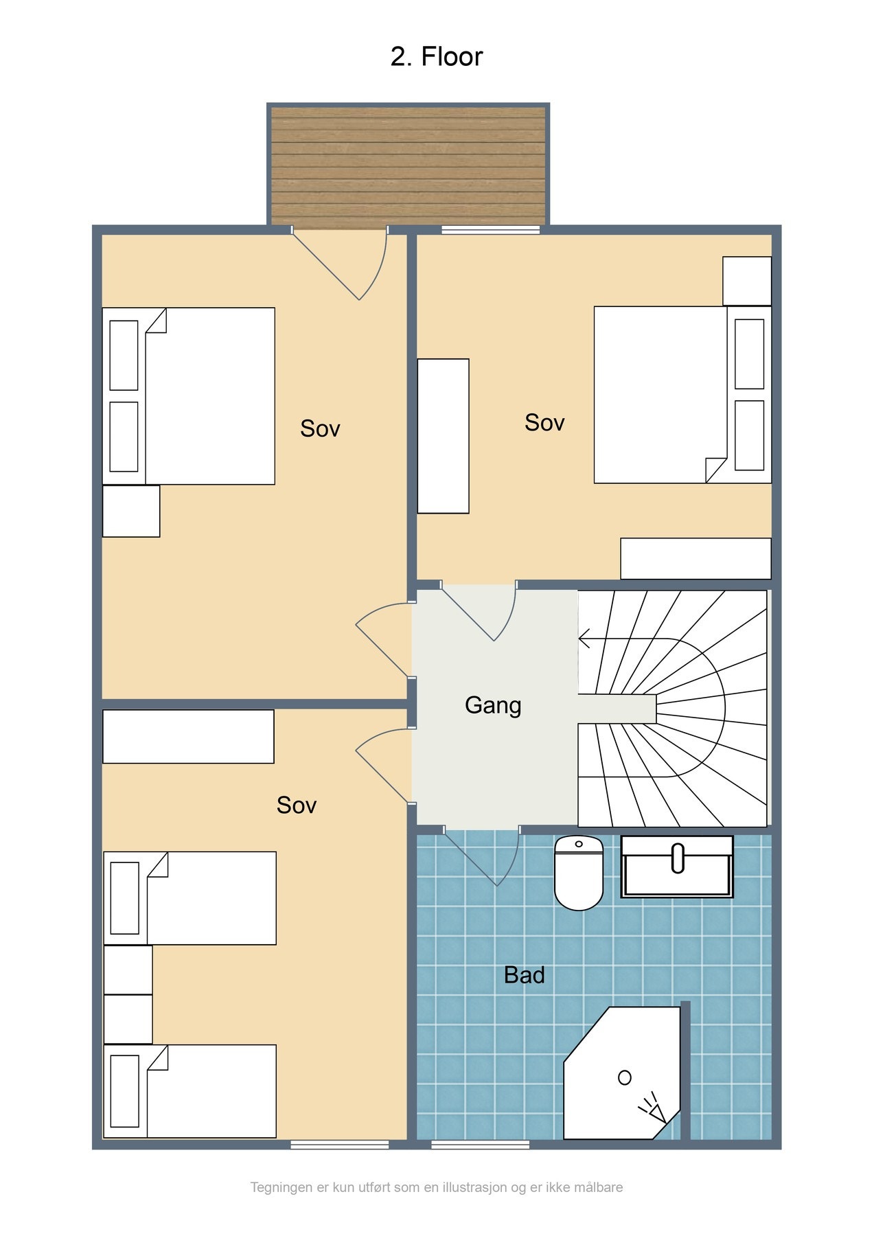 Plantegning 2.et. Galleribilde