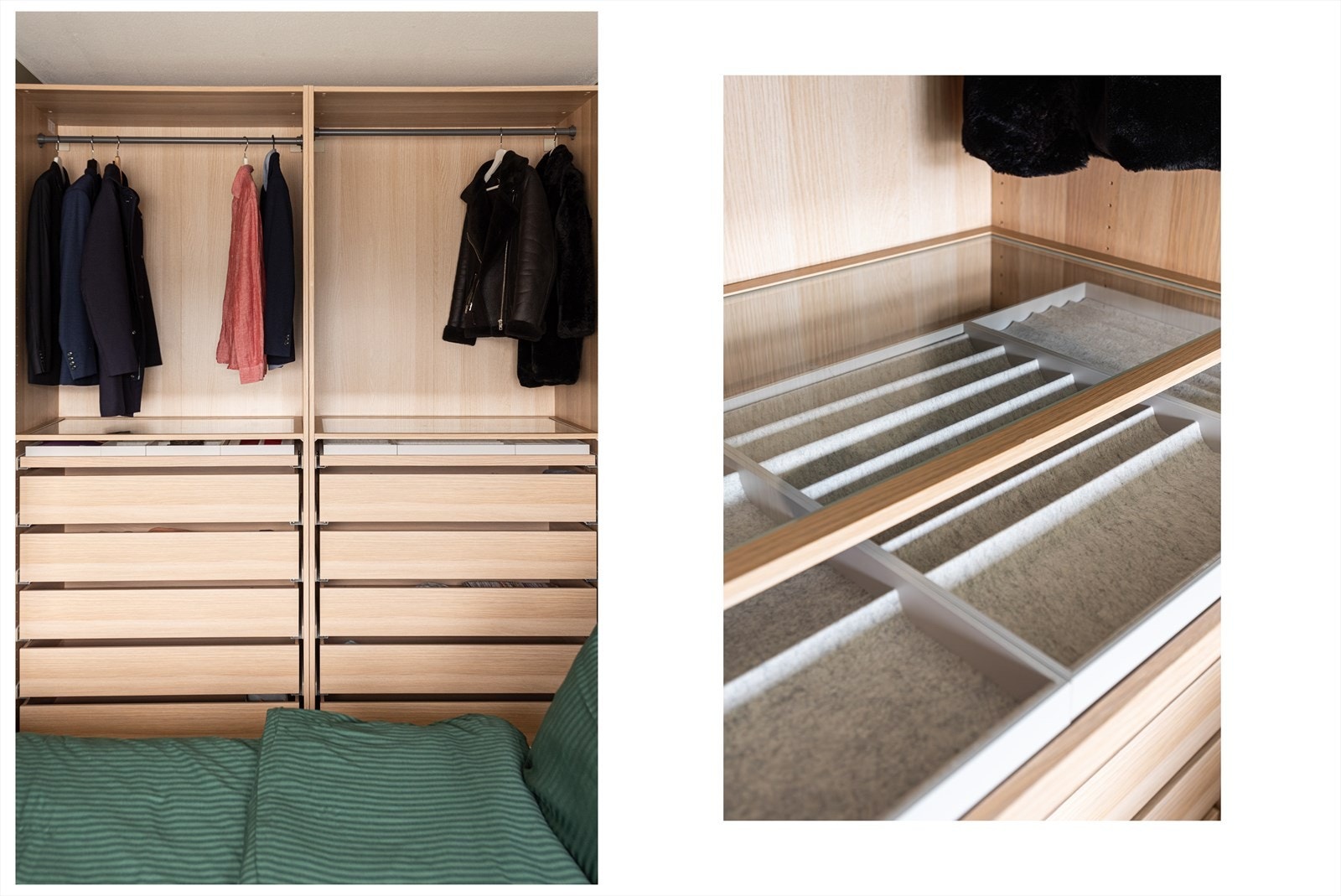 Plass til oppbevaring av klær for to. Galleribilde