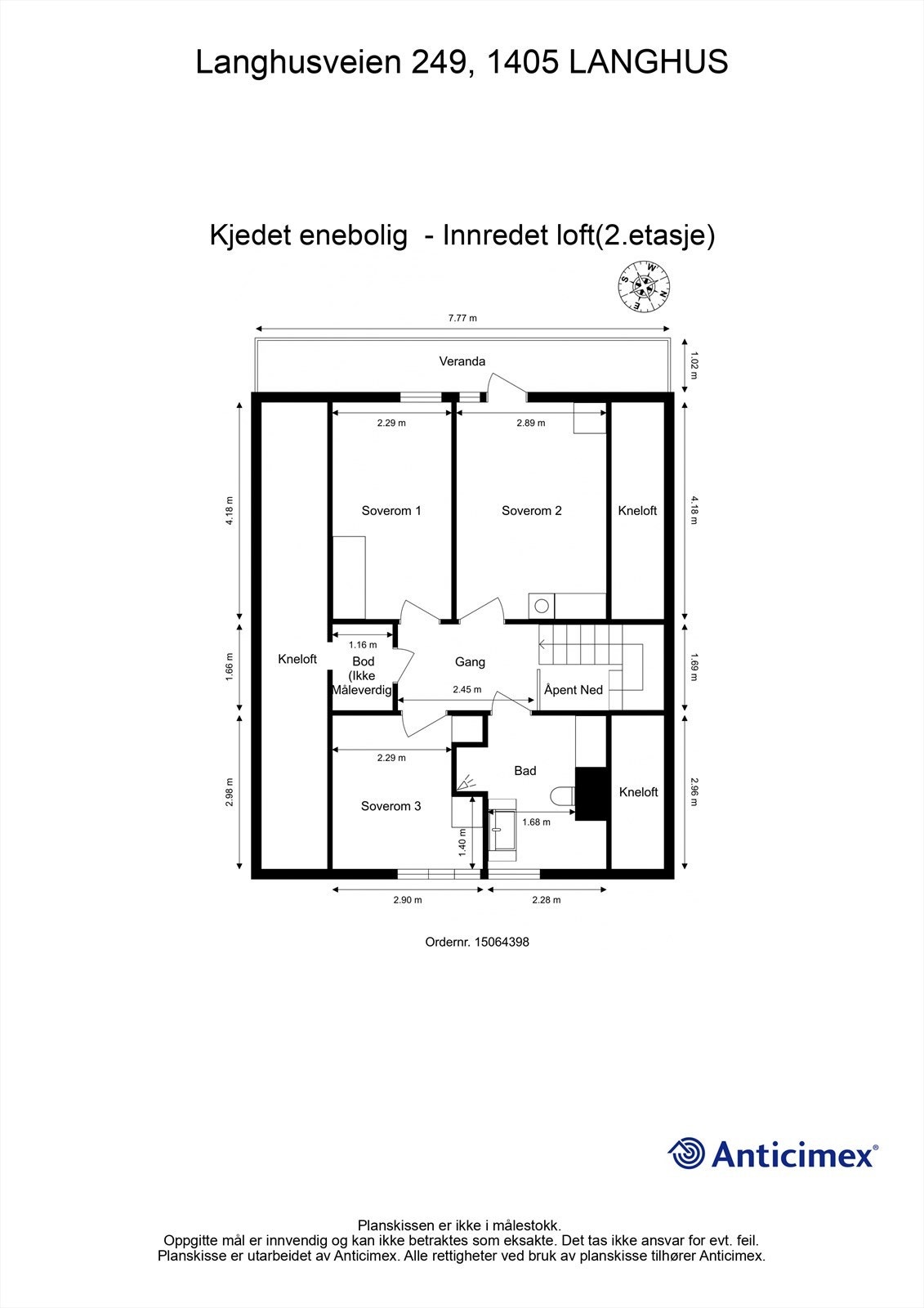 Plantegning - Innredet loft Galleribilde