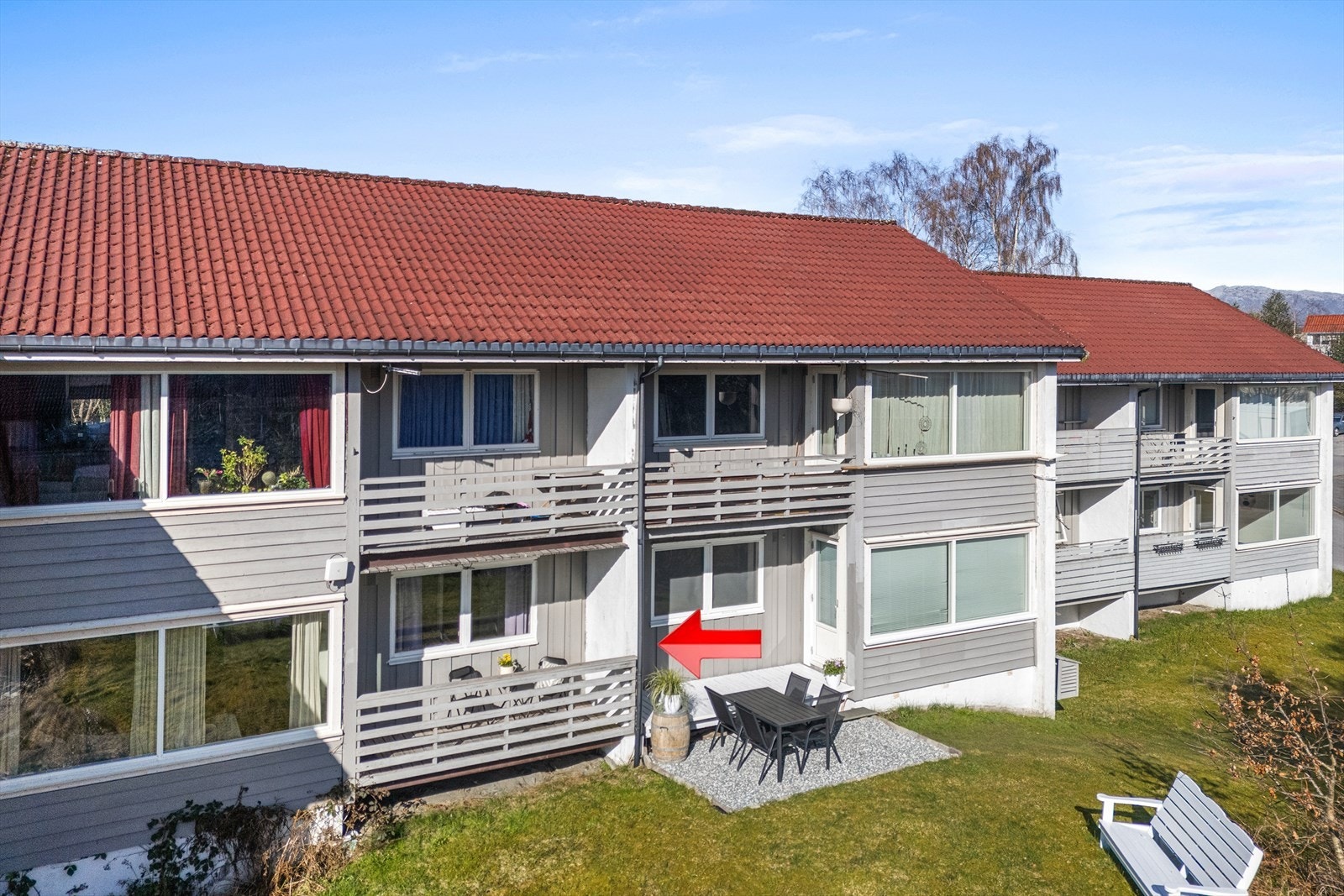 Terrasse med utgang fra stue Galleribilde