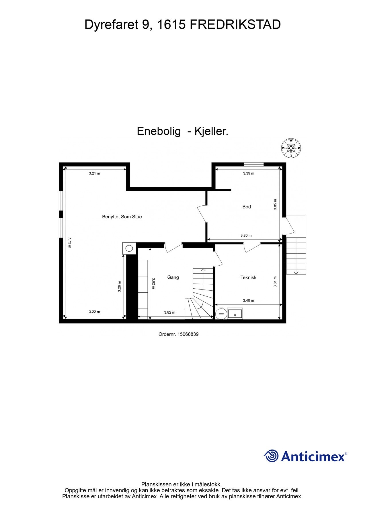 Plantegning u. etg Galleribilde