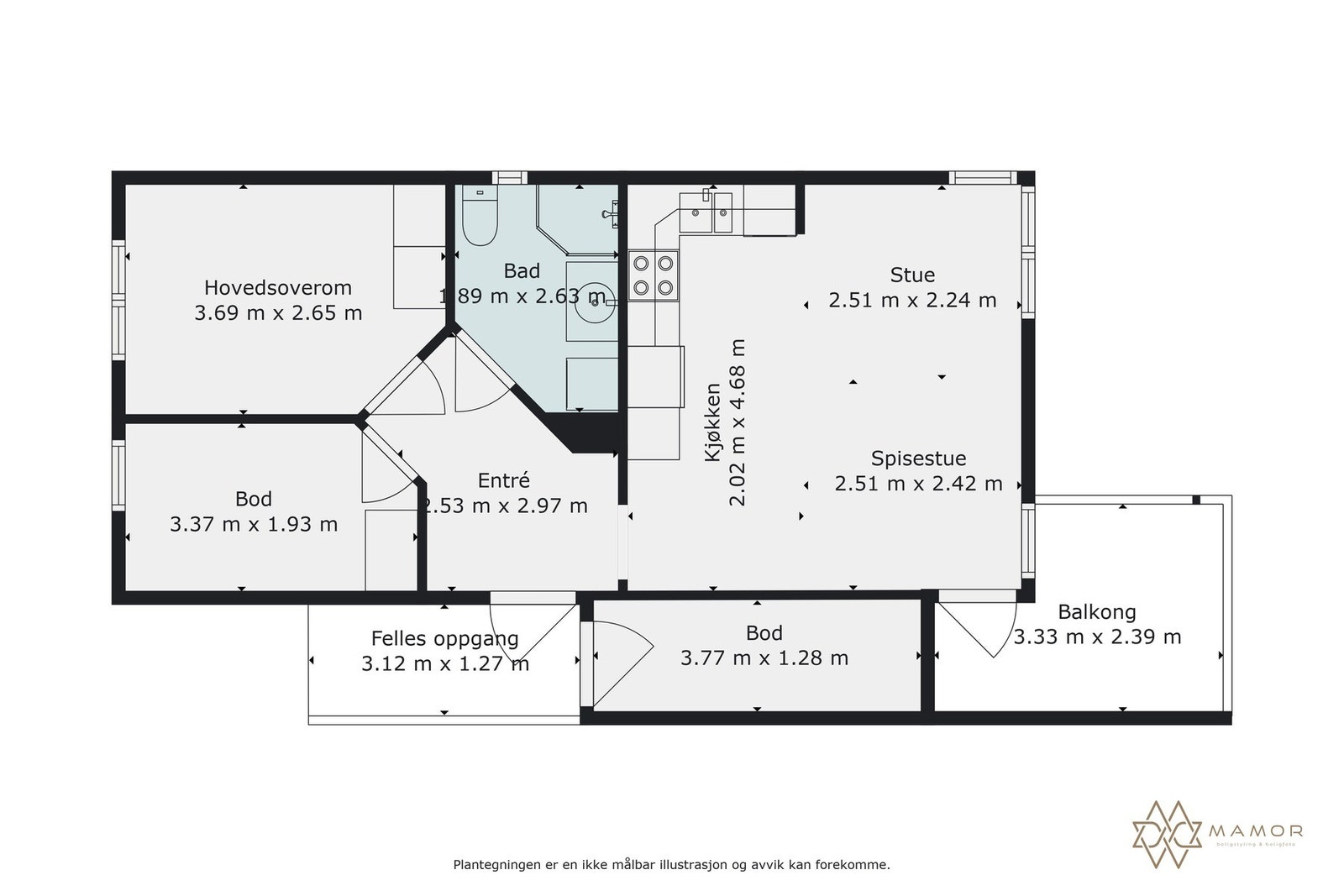 Plantegning 3. etasje Galleribilde